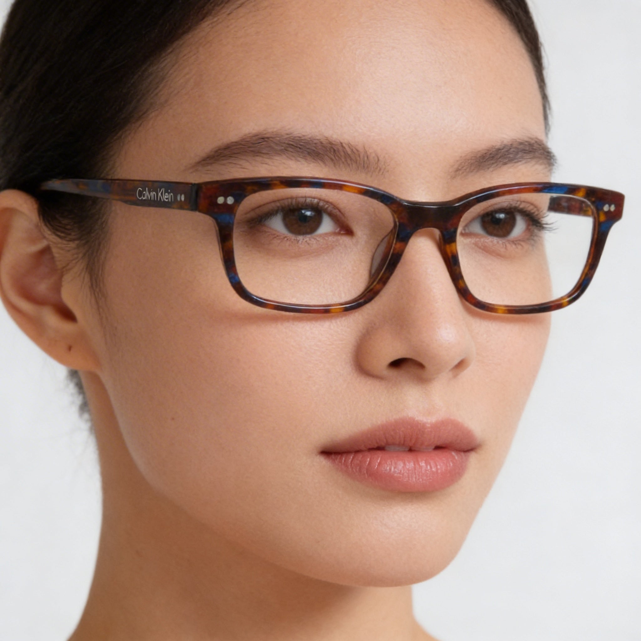 Calvin Klein Classic Women's Striped Burnt Blue Plastic Eyeglasses 51-17-145mm, Photo 3