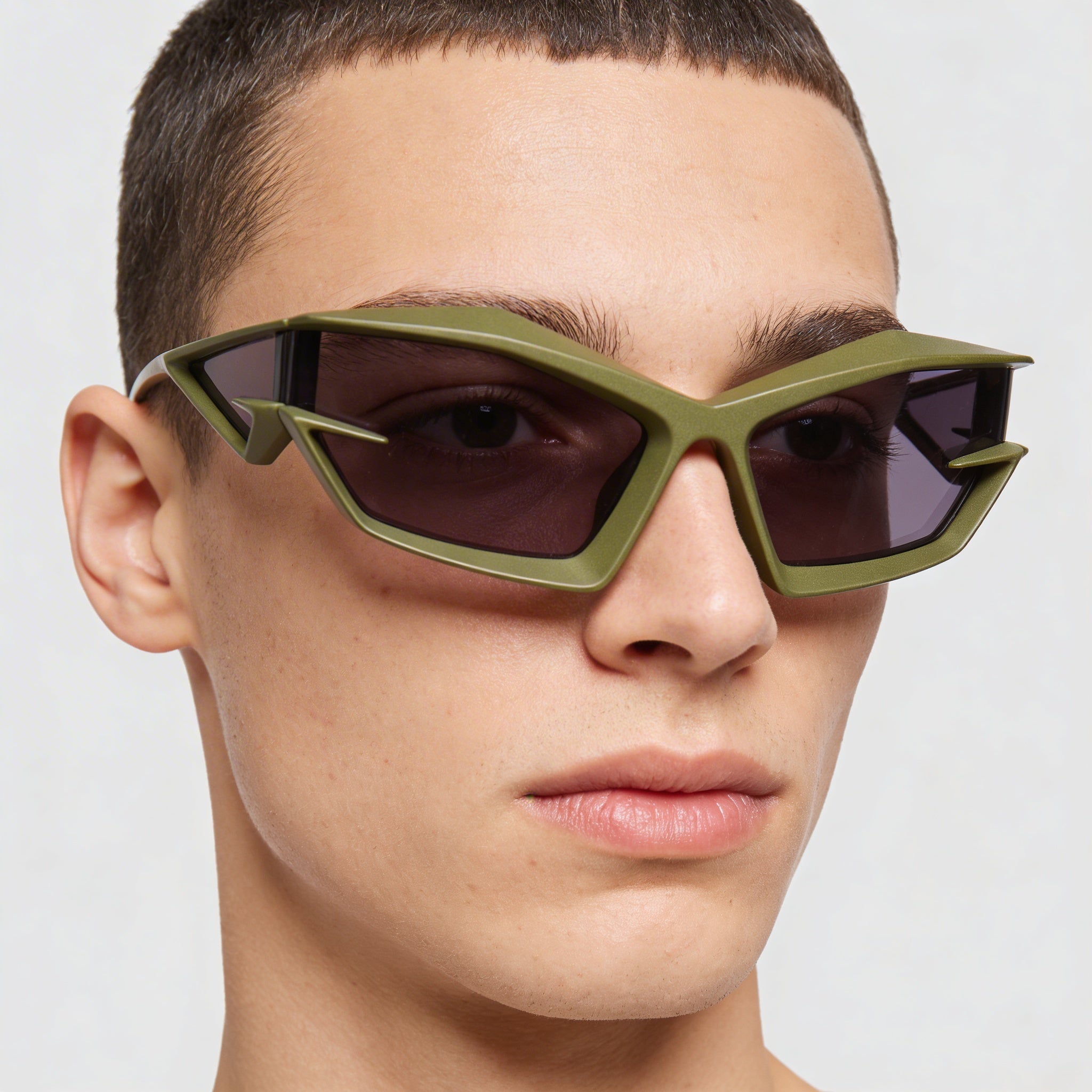 Givenchy Casual Men's Matte Dark Green Plastic Frame Smoke Lens UV 400 Sunglasses 69mm, Photo 4