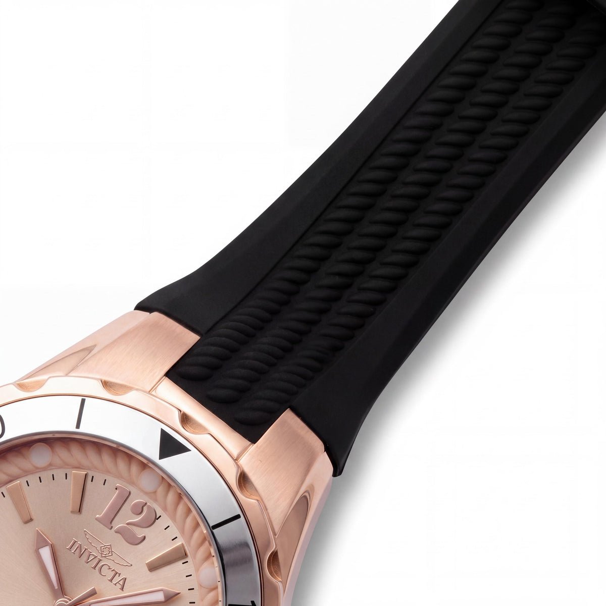 Invicta Angel 48854 Reloj Unisexo de Cuarzo de Acero Inoxidable Oro Rosa con Correa de Silicona, Resistente al Agua 100m, 38mm, Photo 2