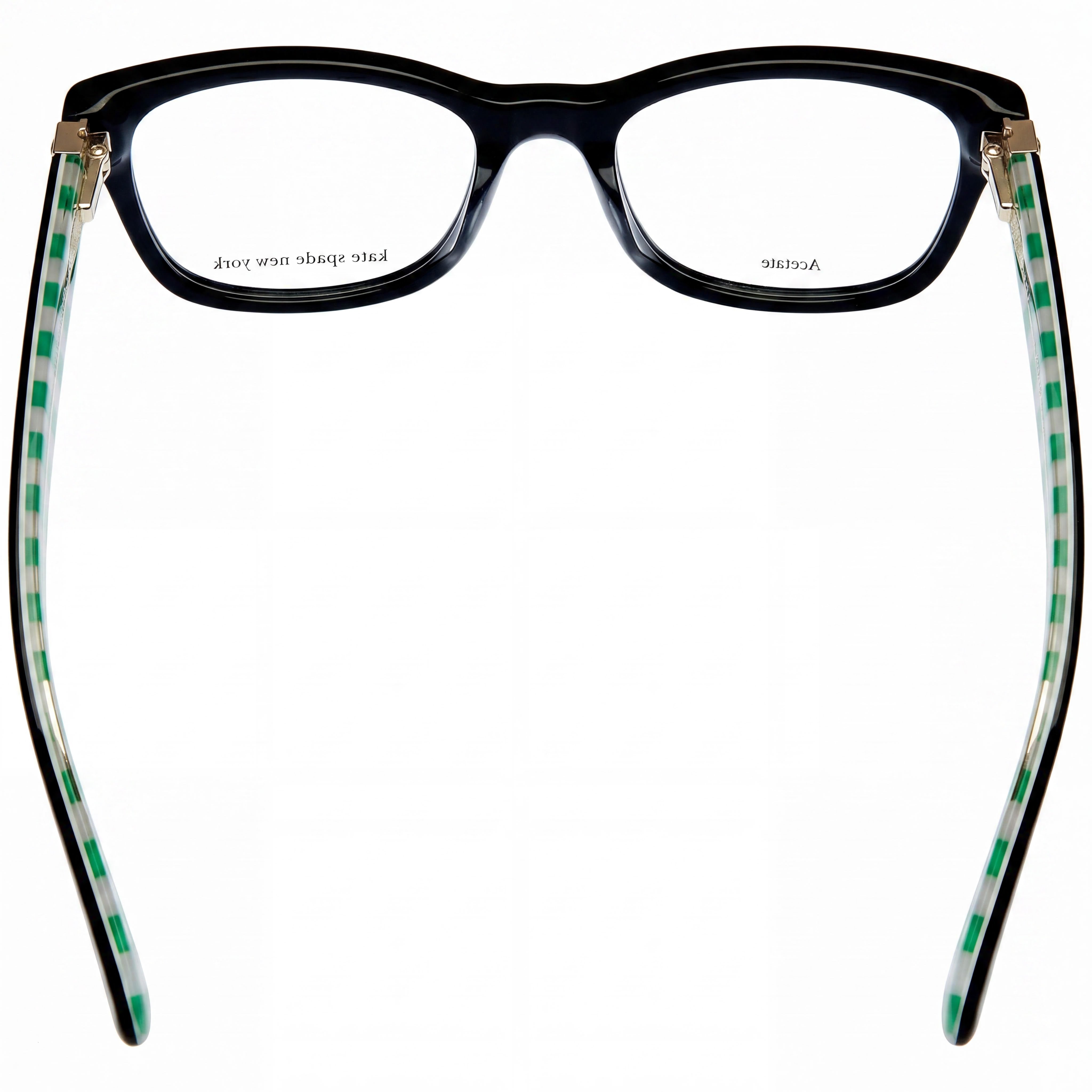 Kate Spade New York Women's Modern Black Acetate Frame Eyeglasses with Demo Lenses, 50mm Lens Width, Photo 2