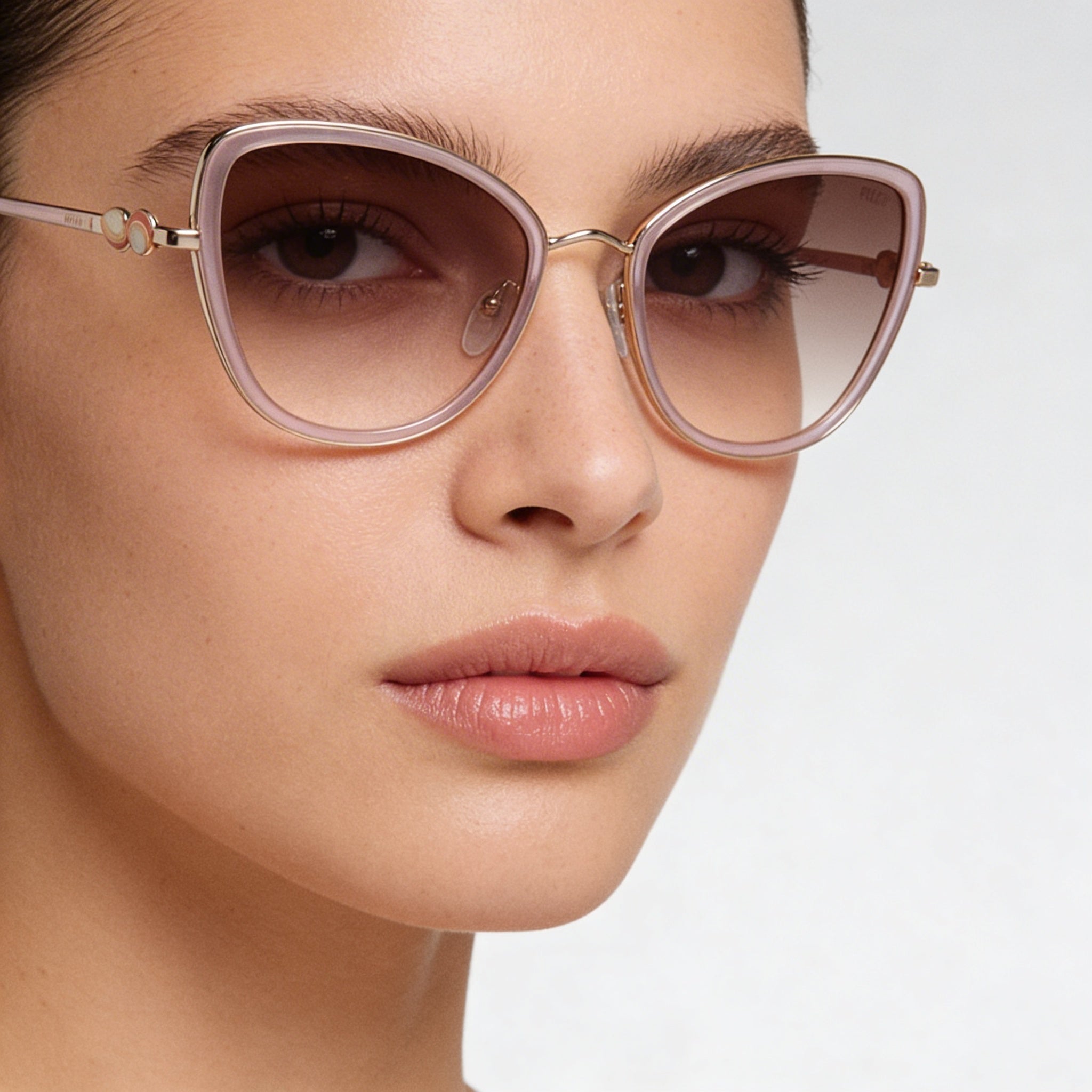 Gafas de sol Emilio Pucci Ep0184 para mujer de acero inoxidable dorado brillante y rosa claro con protección UV de 57 mm, Photo 4