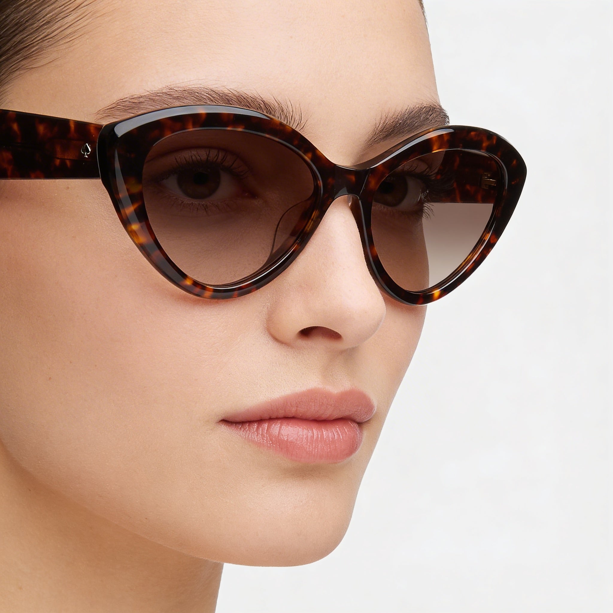 Gafas de sol Kate Spade New York Classic de acetato para mujer con protección UV, montura color marrón habano, lentes color marrón, 55 mm, Photo 4
