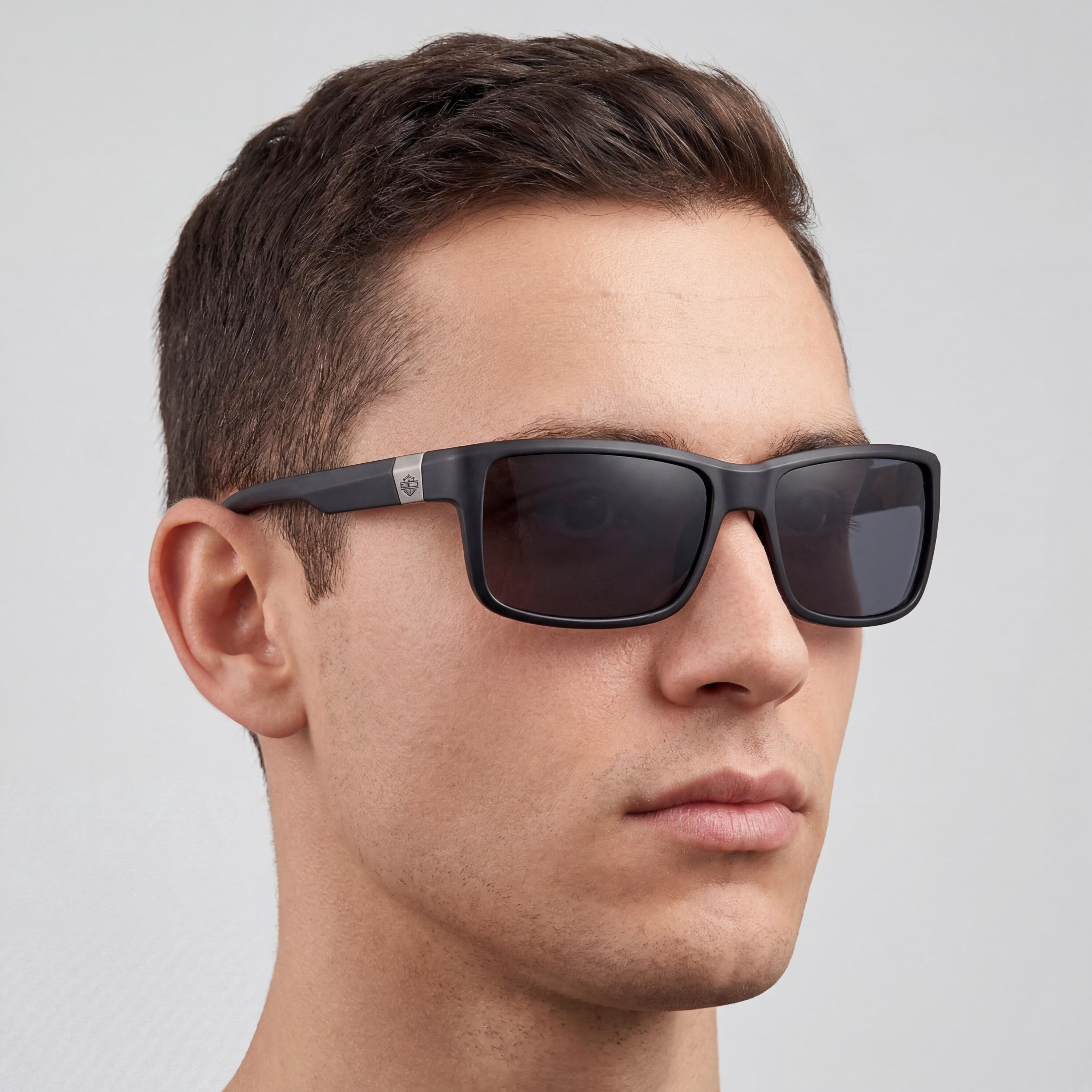 Harley-Davidson Hd00022 Gafas de sol polarizadas unisex con protección UV negro mate humo 63-18-130, Photo 5