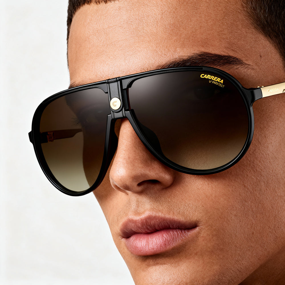 Carrera 1034/S Unisex Polyamide Non-Polarized Sunglasses, Black Brown Gradient Frame, Brown Gradient Lens, 63-12-140