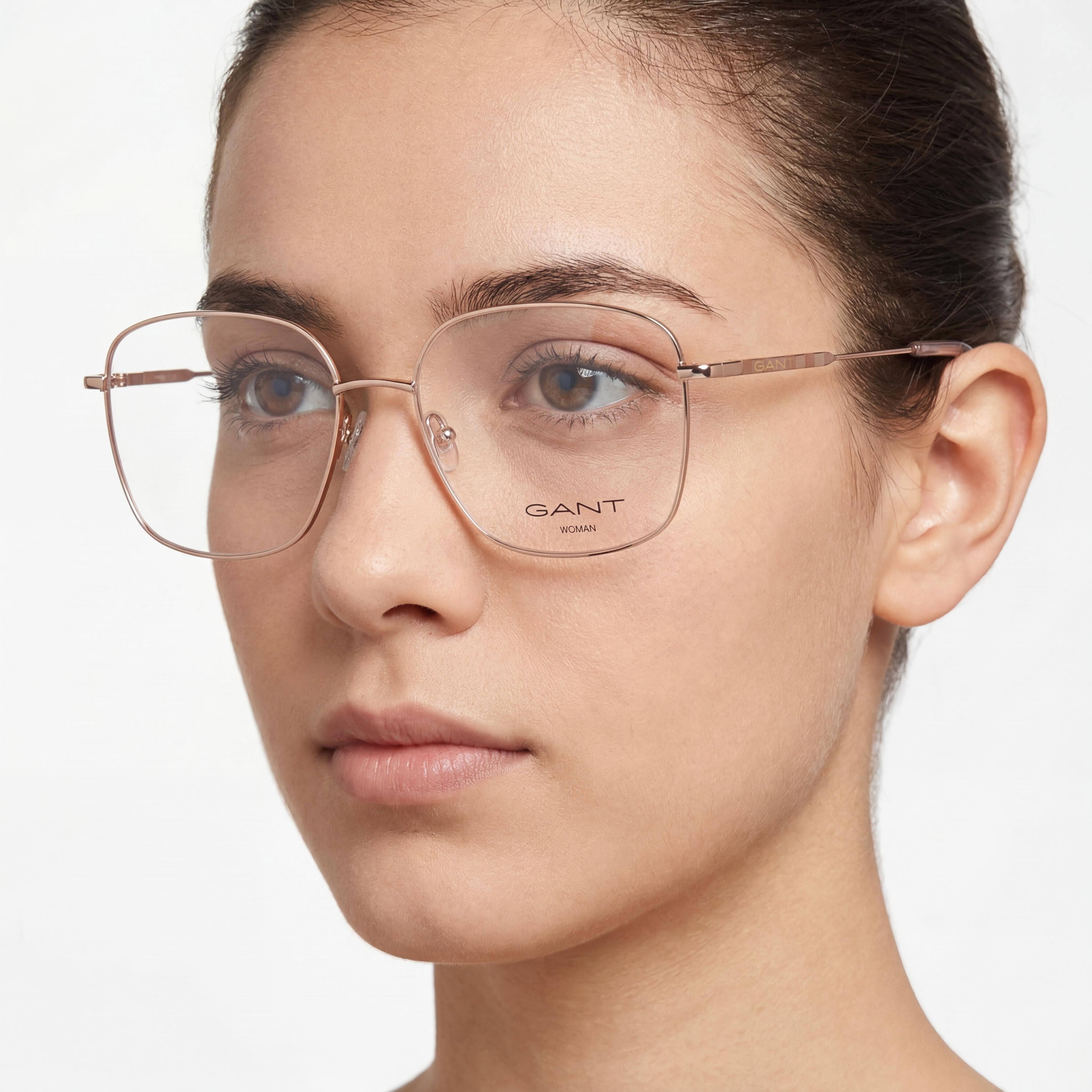 Gafas de sol GANT Ga4145 para mujer, montura de metal oro rosa y rosa claro, lentes de policarbonato transparente, 56-16-140 mm, Photo 4