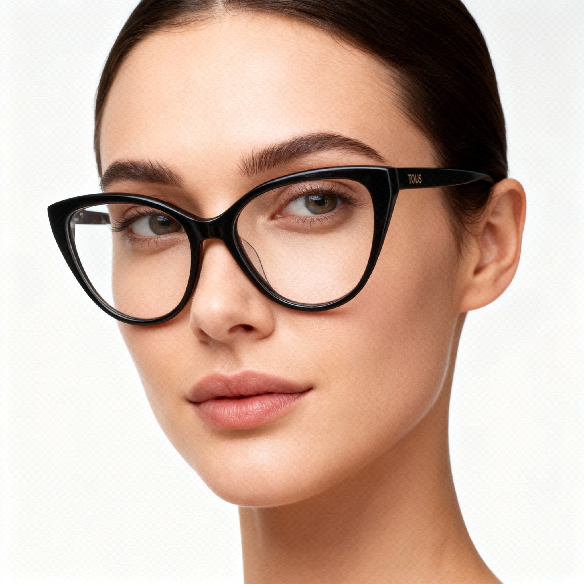 TOUS Butterfly Women's Full-Rim Optical Glasses with Shiny Black Cellulose Acetate Frames 54-16-135, Photo 5