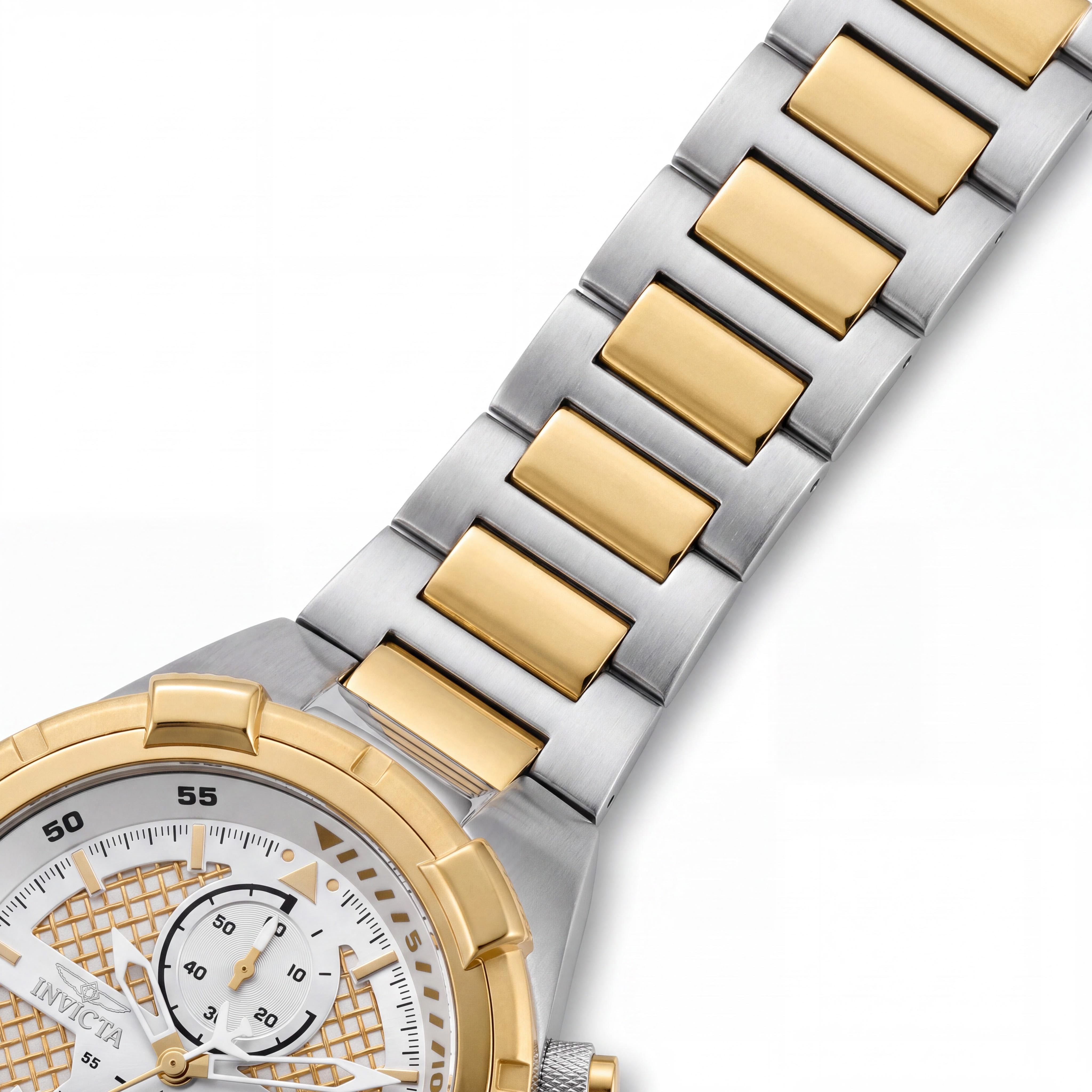 Invicta Reloj de hombre Aviator 28120 Cronógrafo Cuarzo Tono plateado Tono dorado Acero inoxidable 51mm 100m RM, Photo 3