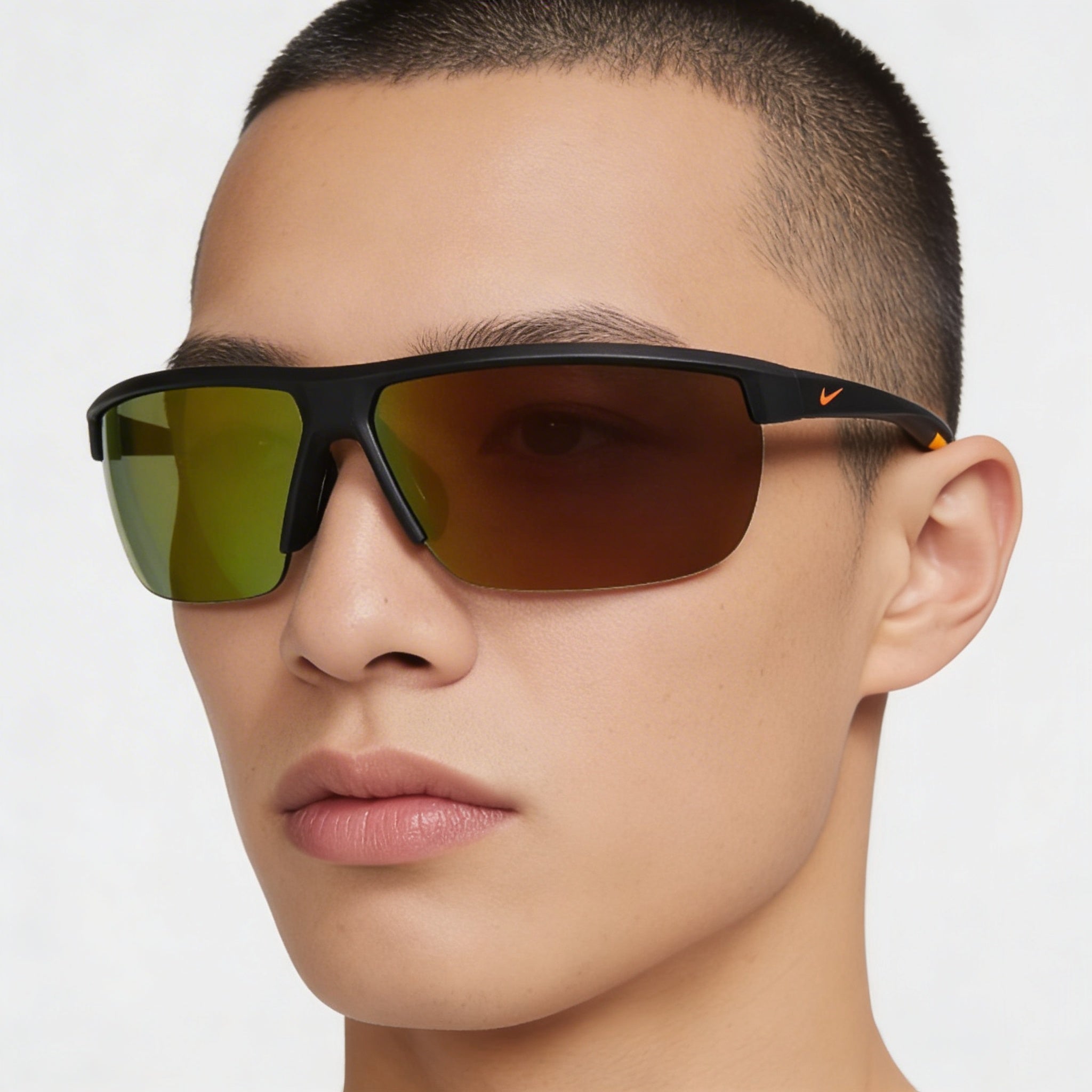 Gafas de sol Nike Tempest unisex de plástico, montura Gridiron Total Orange, lentes de espejo marrones anaranjadas, protección UV de 60 mm, Photo 5