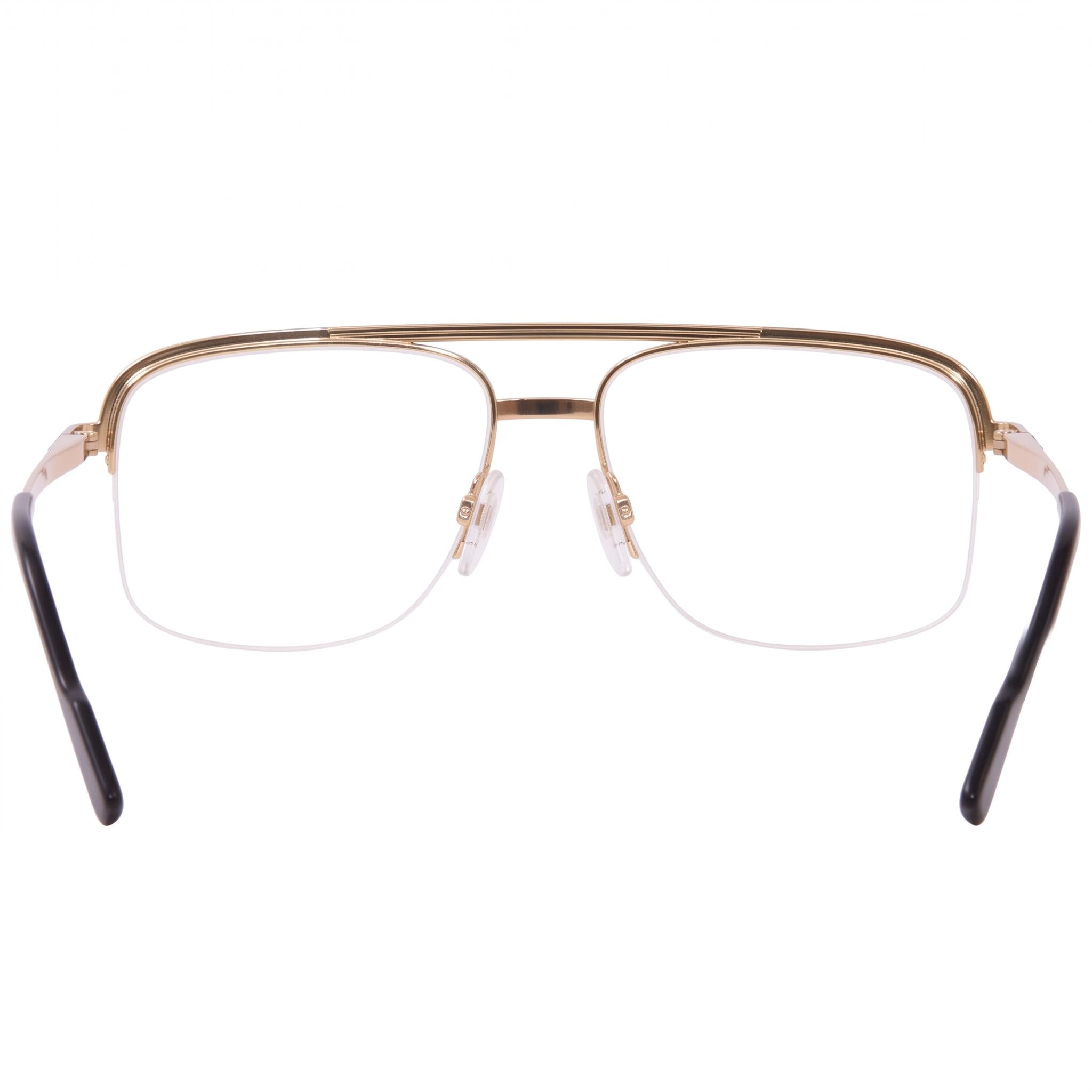 Cazal 7095 Men's Eyeglasses with Black Gold Titanium Semi Rim Square Shape Frame 57mm, Photo 3