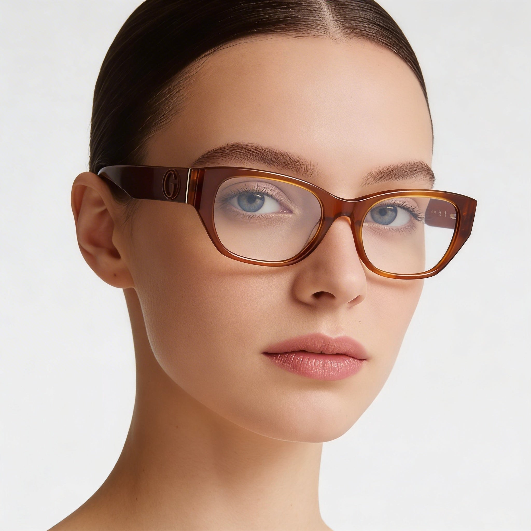 GUESS Gu50304 Women's Plastic Optical Eyeglasses in Blonde Havana and Shiny Light Orange 52mm, Photo 5