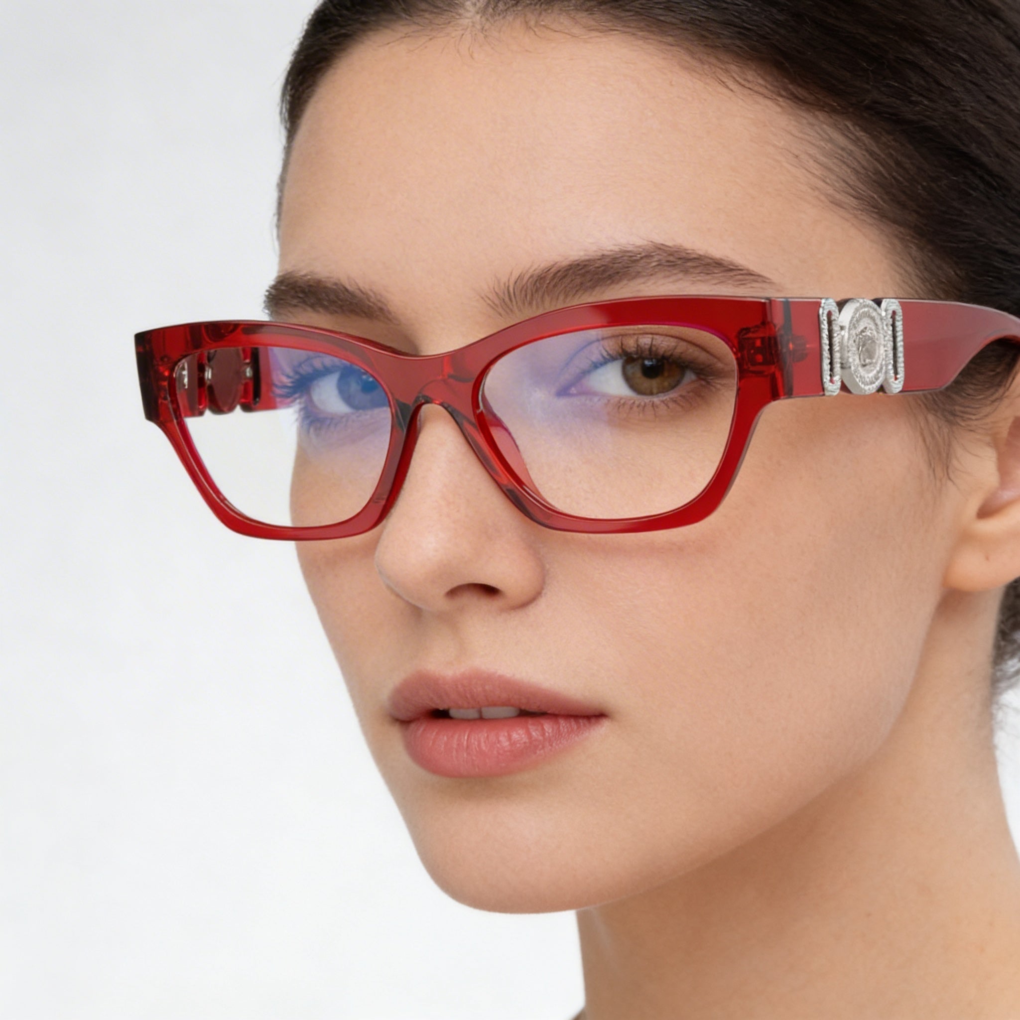 Versace Ve 3367 U Women's Red Transparent Injected Eyewear 52mm, Photo 4