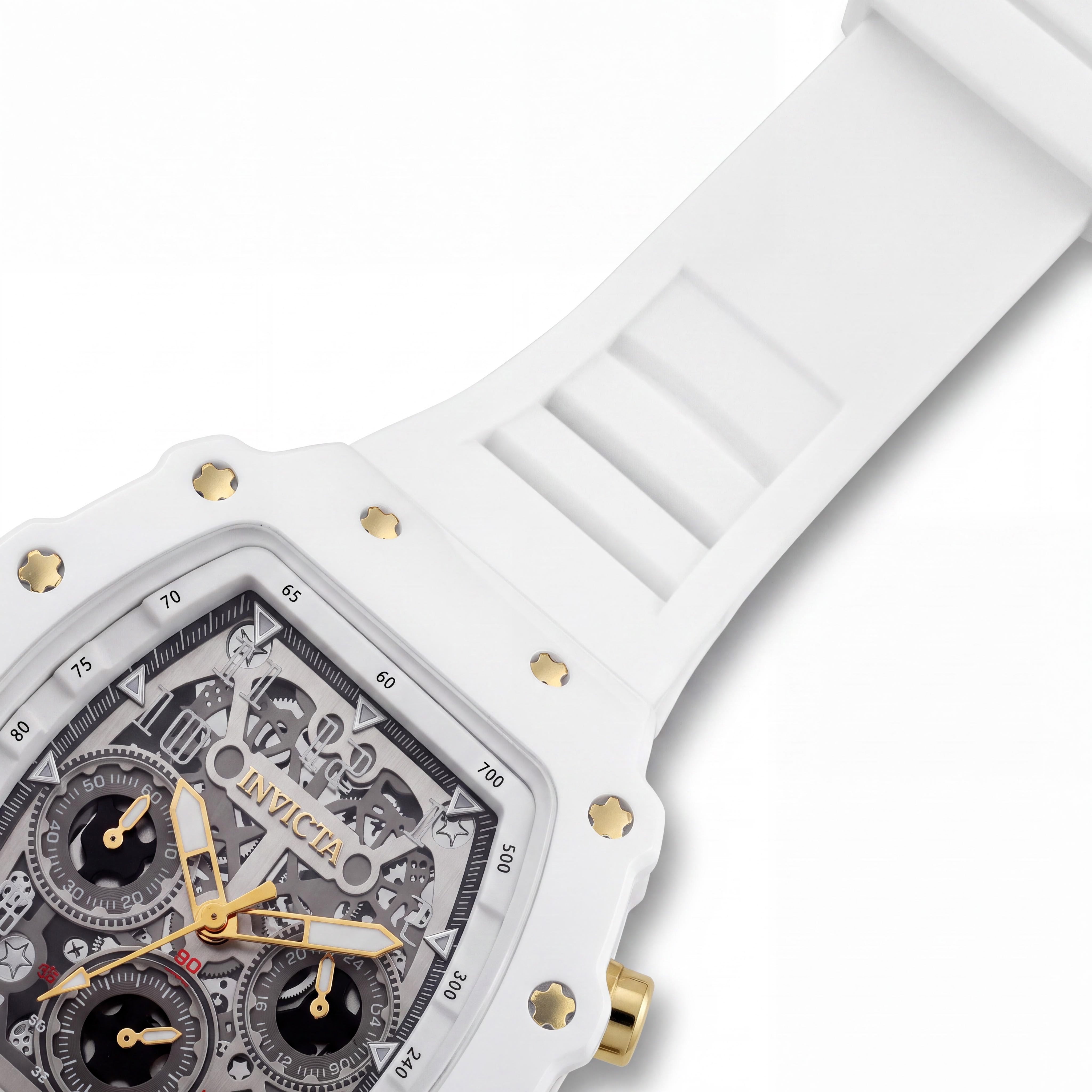 Invicta Racing 69700 Quartz Unisex Watch with White Case, 43mm, Silicone Strap, 5 ATM Water Resistant, Photo 3