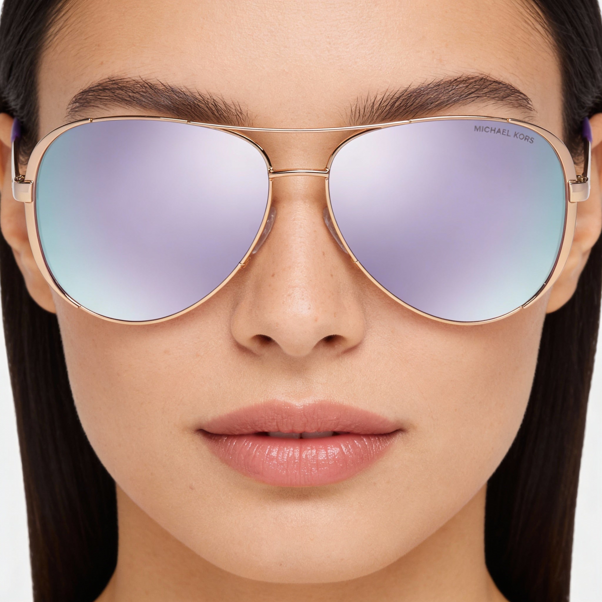 Michael Kors Mk5004 Chelsea Women's Pilot Composite Rose Gold Purple Mirror UV Protection Sunglasses 58mm, Photo 5