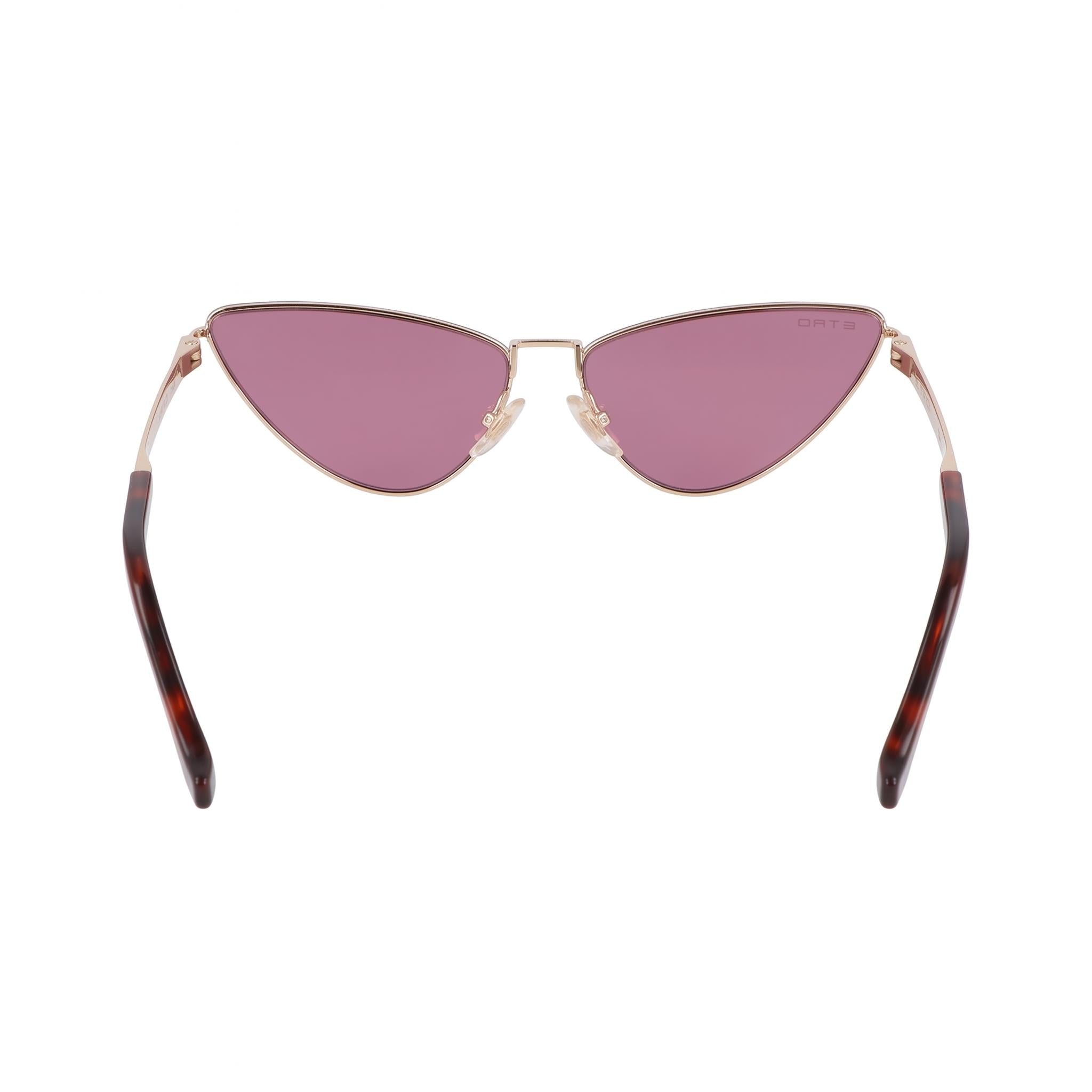 Gafas de sol casual Etro para mujer con montura de acero inoxidable en oro rosa y lentes rojas (64-15-145), Photo 4
