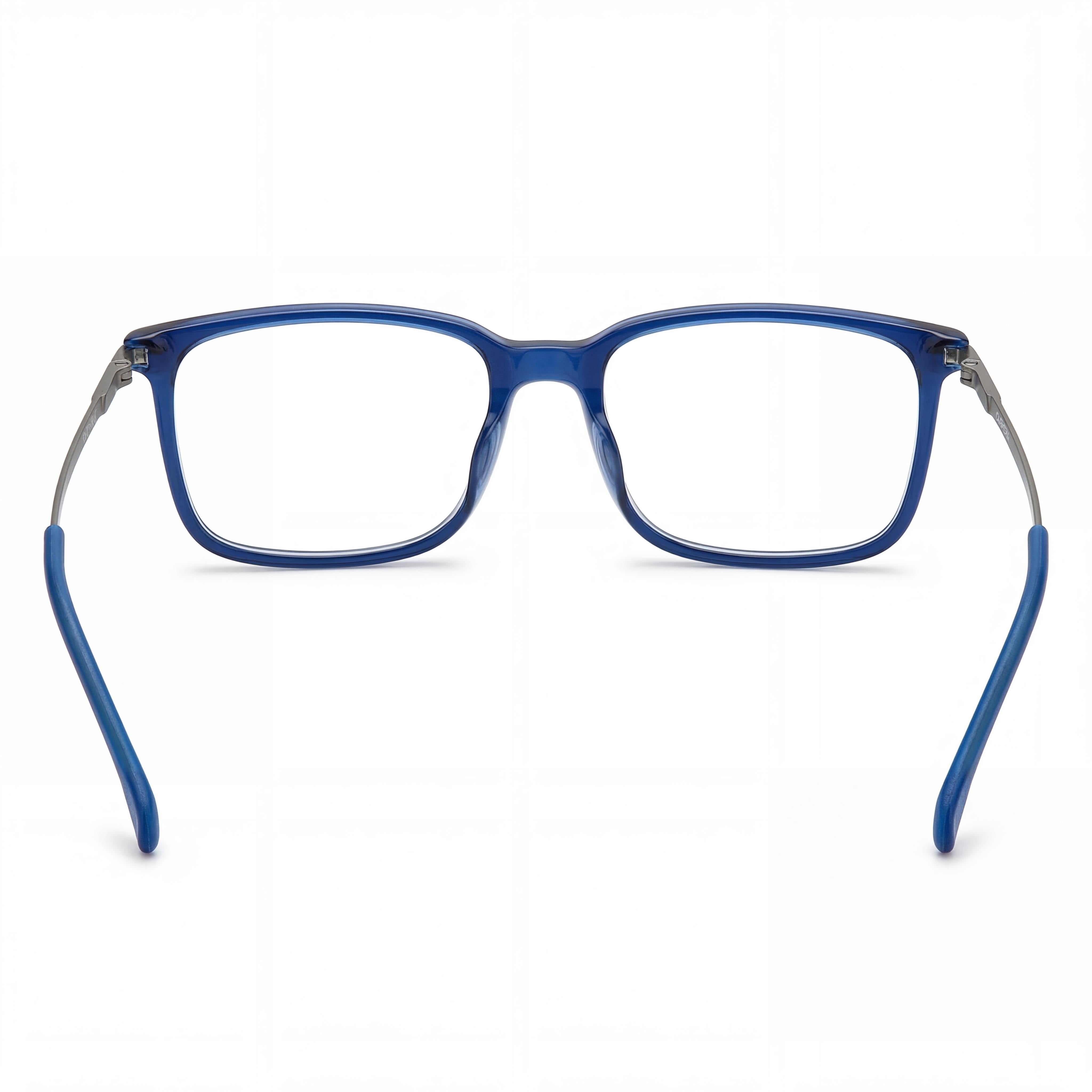 Gafas ópticas Carrera rectangulares/cuadradas de acetato azul claro, semi-sin montura para hombre, 55-17-140, Photo 3