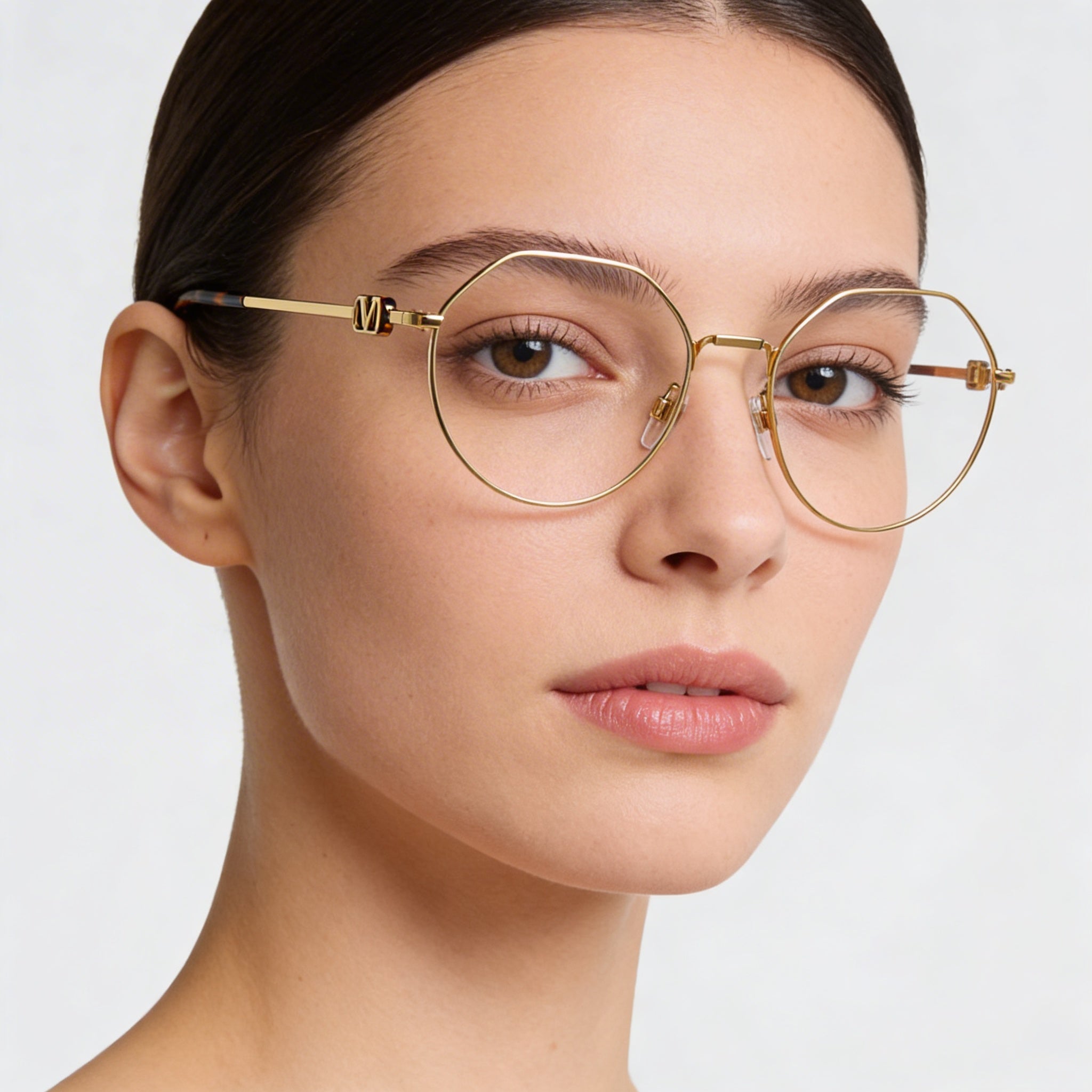 Valentino VA1021 3002 Women's Modern Gold Metal Full Rim Oval Prescription Eyeglasses 52mm, Photo 5