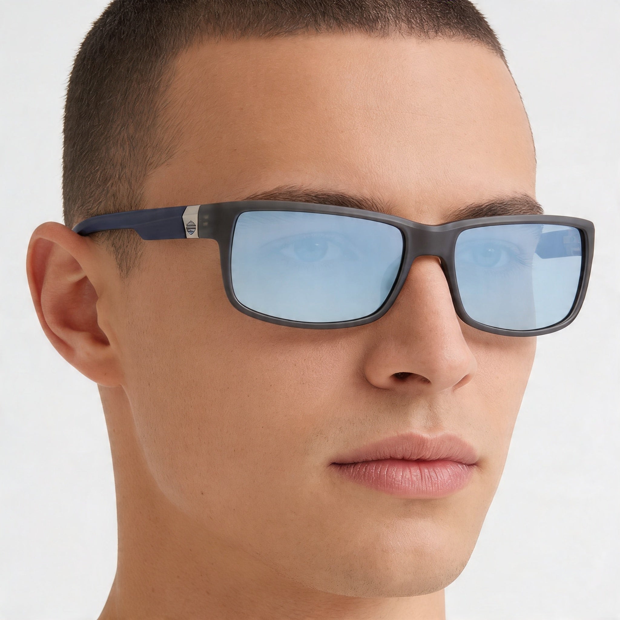 Harley-Davidson Sport Men's Lightweight Matte Grey Blue Smoke Polarized UV Protection Polycarbonate 63mm, Photo 3