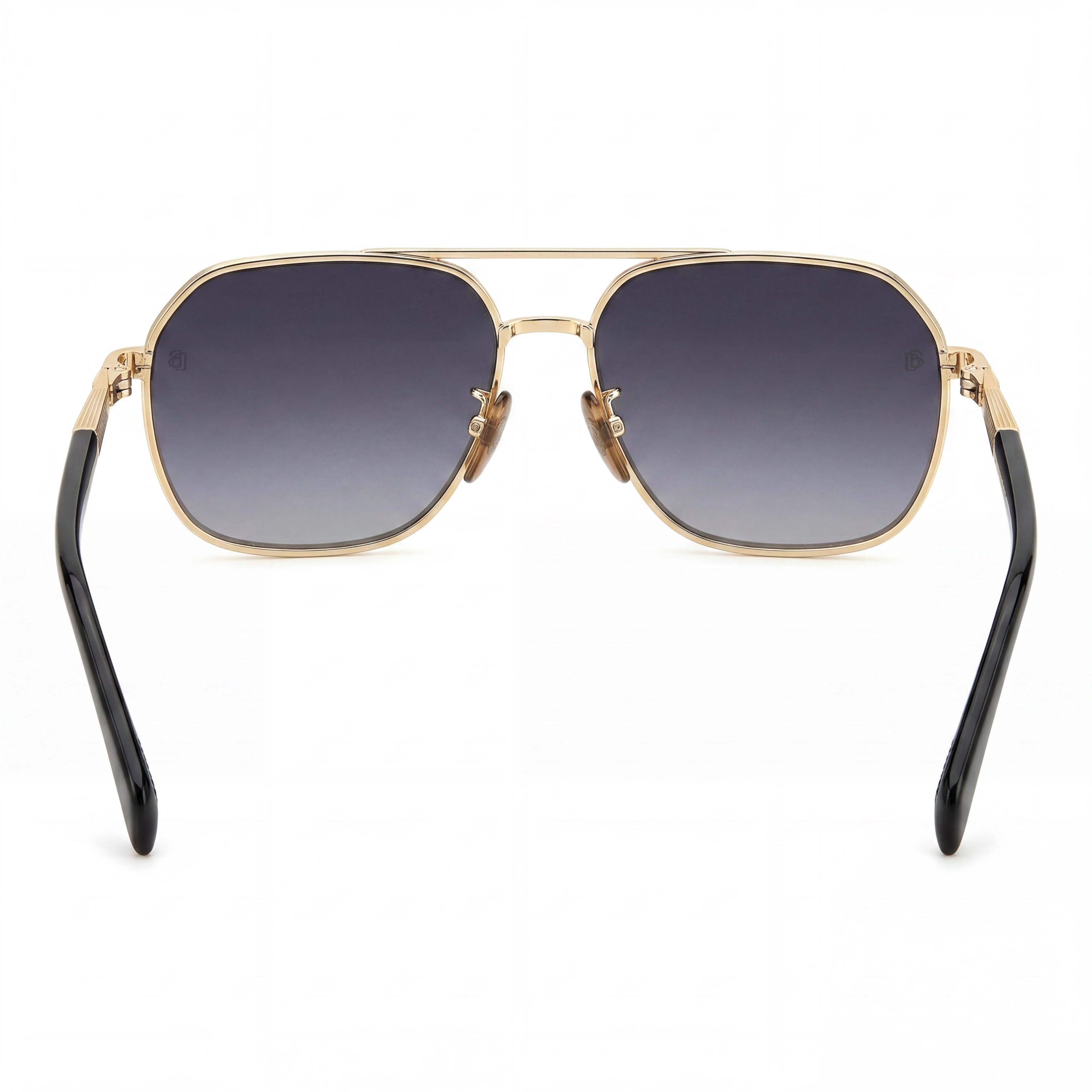 David Beckham Contemporary Unisex Gold Black Metal Frame Dark Grey Shaded Non-Polarized UV Protection Sunglasses 59mm, Photo 4