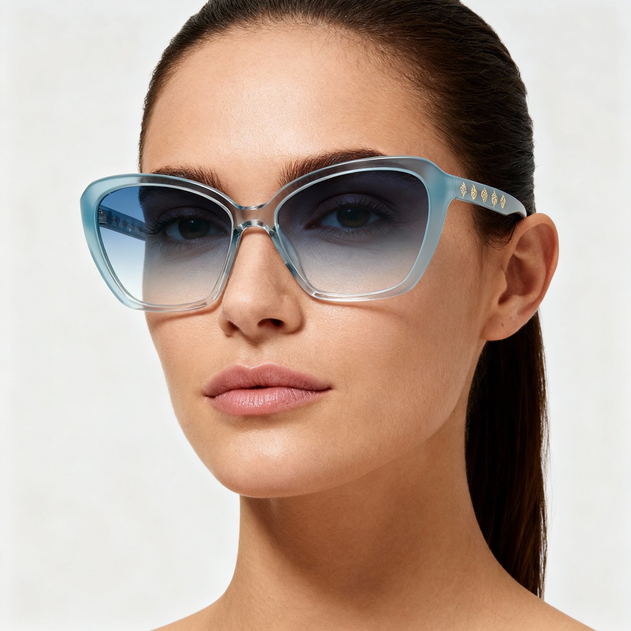 GUESS GU50115 Women's Plastic Eyewear, Turquoise Gradient, Multicoloured Lens, 54-14-140mm, Photo 4