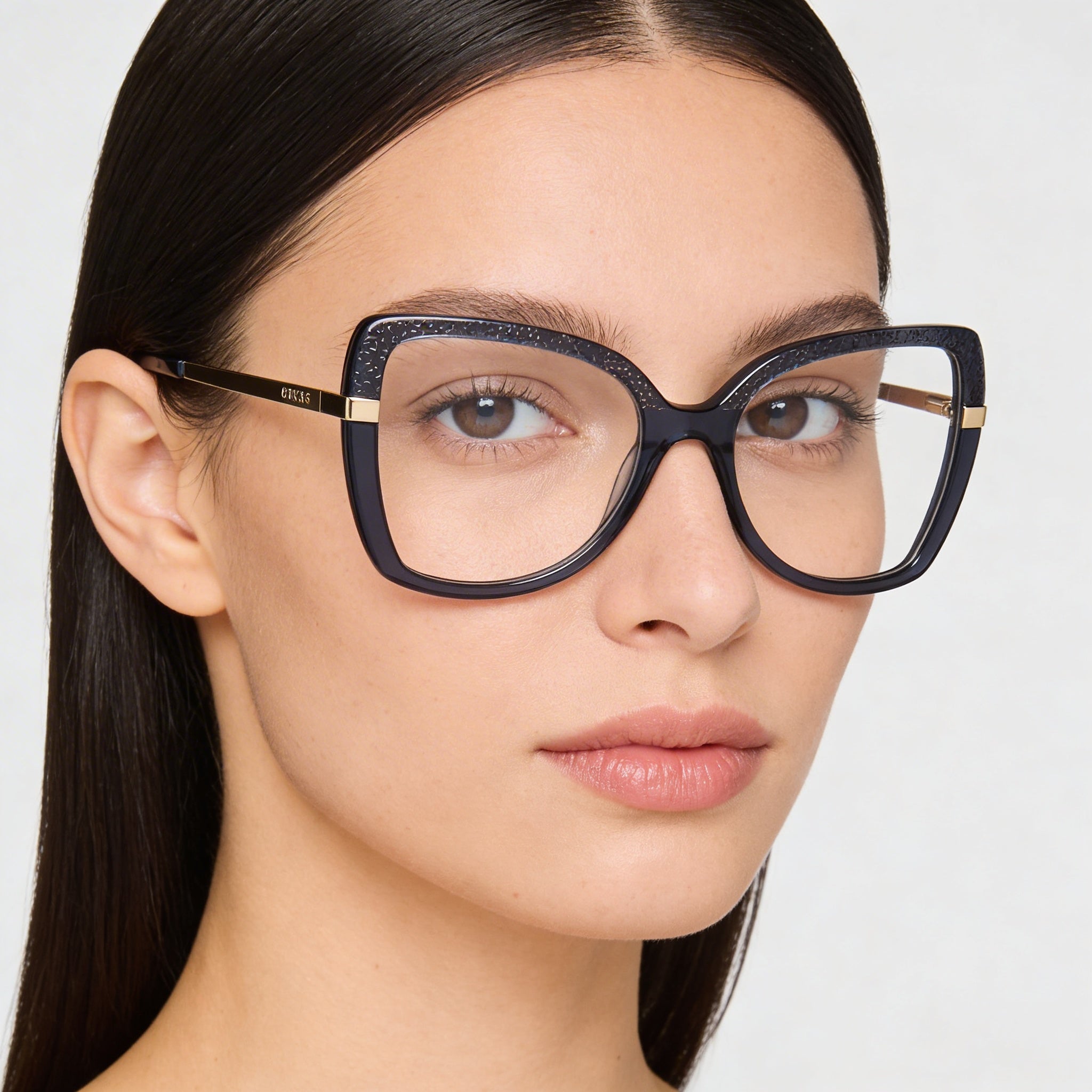GUESS Gu50245 Women's Plastic Frame Eyewear with Shiny Blue Pale Gold Frame, 54mm Lens Width, Photo 5