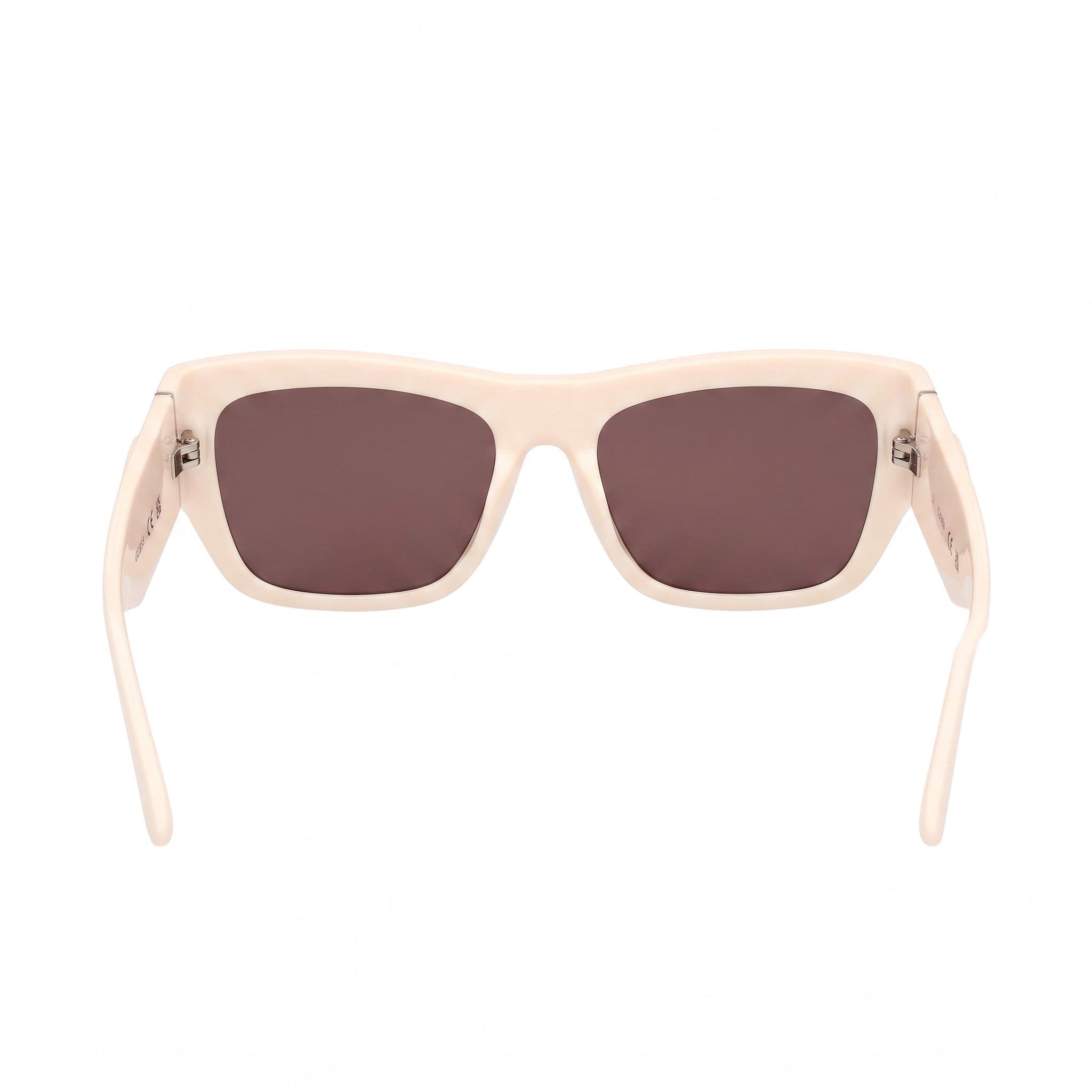 GUESS Gu00252 Women's Plastic Frame Sunglasses, 100% UVA & UVB Protection, Ivory with Purple Lenses, 54mm, Photo 4