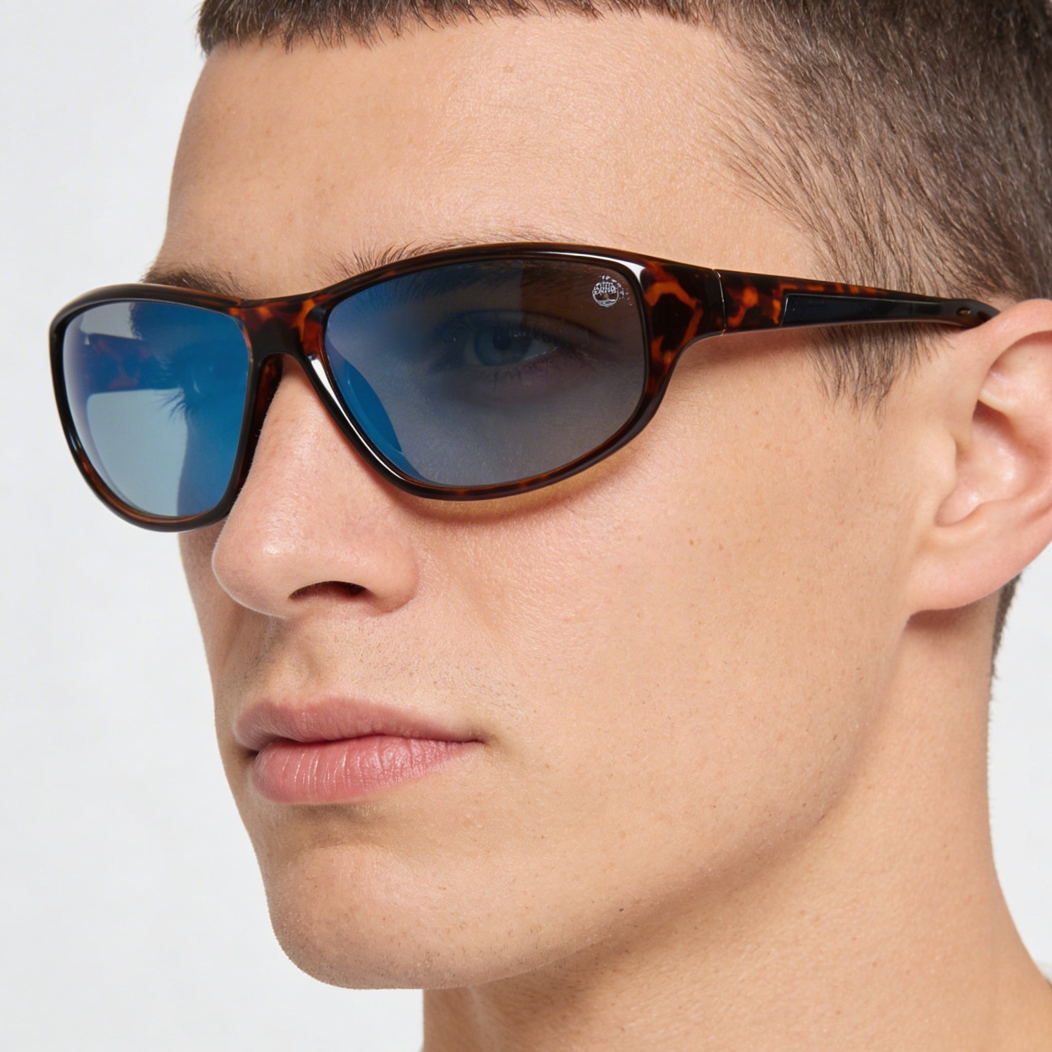 Timberland Men's Rectangle Wrap Plastic Frame & Lens Polarized UV Protection Sunglasses - Dark Havana Frame, Smoke Lens, 65mm, Photo 4