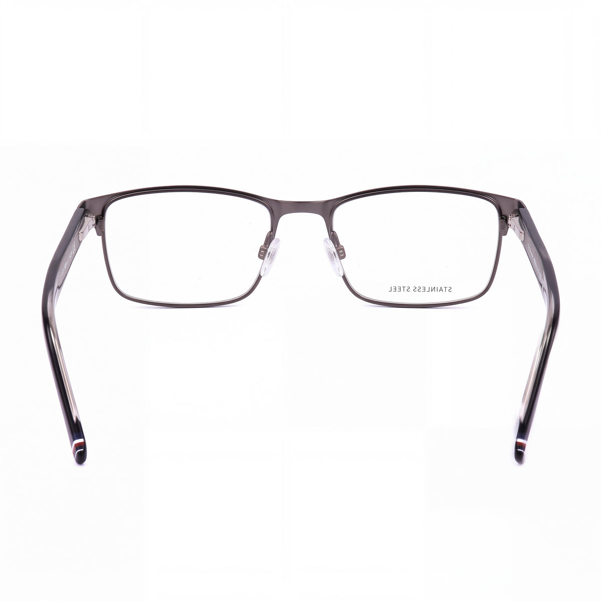 Tommy Hilfiger Th 1944 Two-Tone Dark Ruthenium Silver Matte Black Alloy Steel Rectangle Frame Eyeglasses 53mm, Photo 4