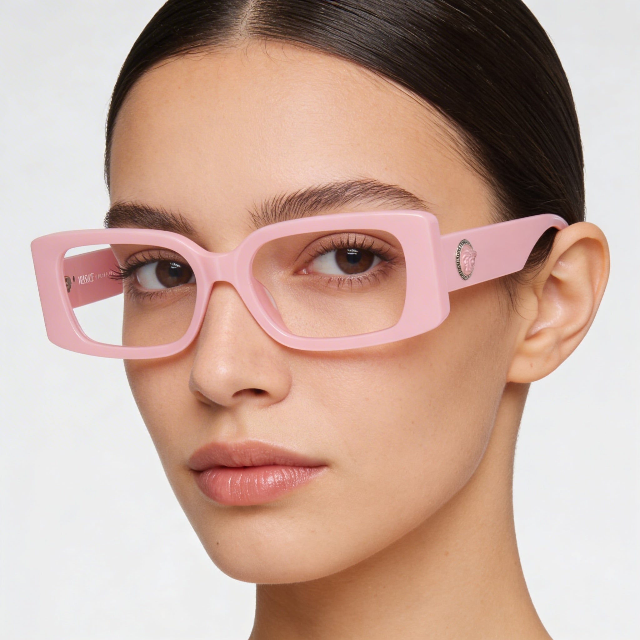 Versace Ve 3362u Women's Pink Acetate Frame Clear Polycarbonate Lenses Eyeglasses 51mm, Photo 4