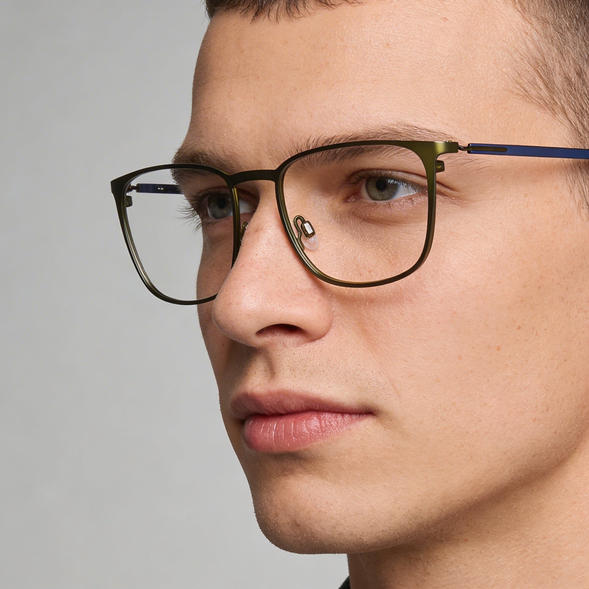 Flexon E1143 Men's Metal Eyeglasses Matte Kelp Blue 54mm, Photo 4