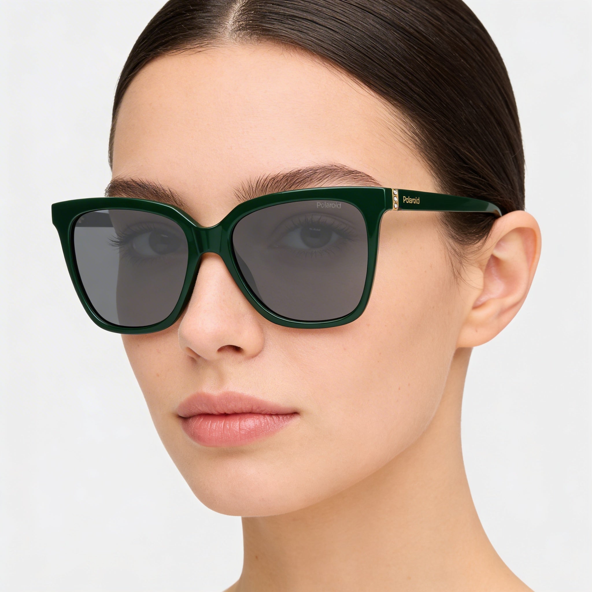 Polaroid Eyewear Essential Women's Green Grey Polycarbonate Frame Grey Polarized UV400 Sunglasses 55mm, Photo 4