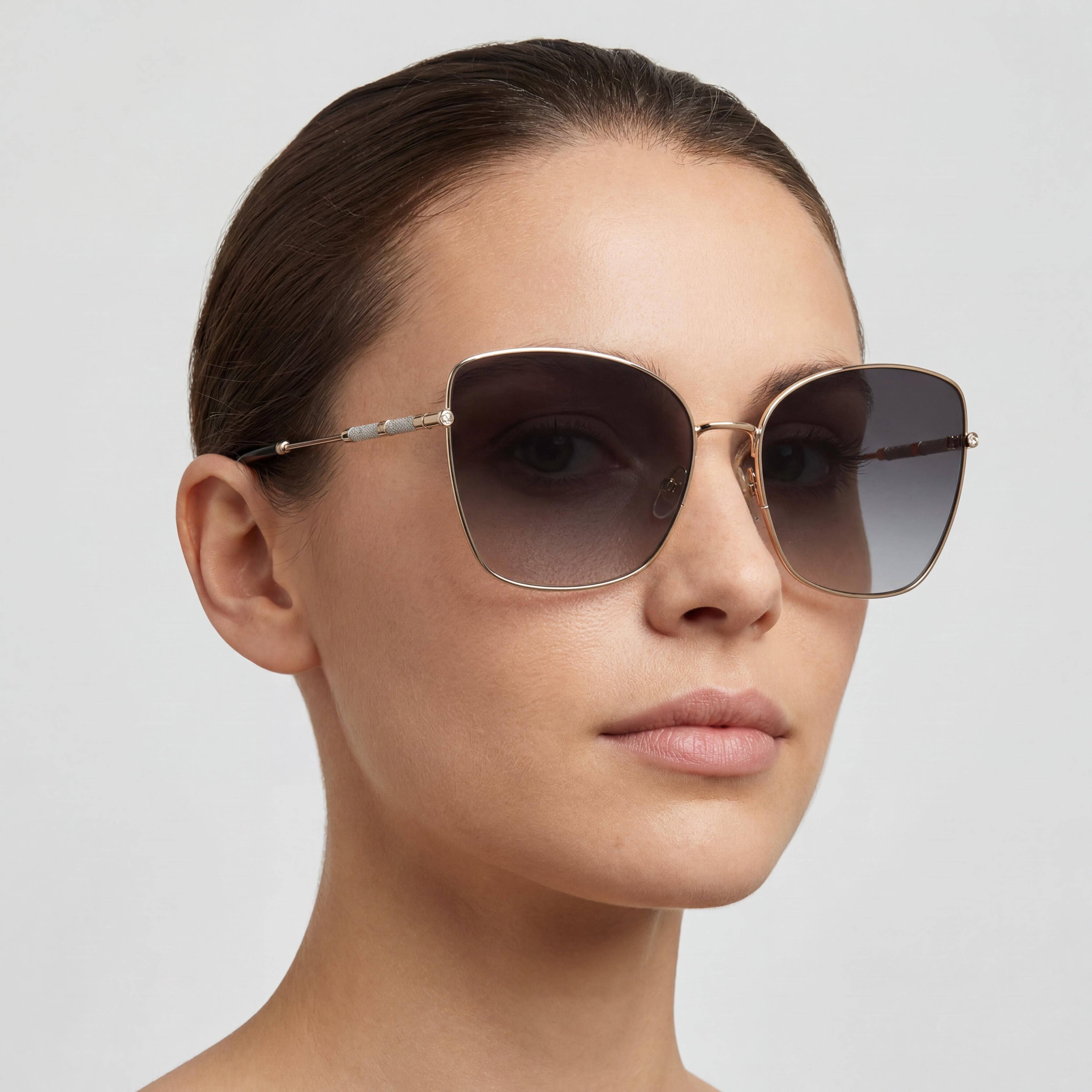 Carolina Herrera Classic Unisex Metal Rose Gold Dark Grey Shaded Non-Polarized UV Protected Sunglasses 59mm, Photo 5