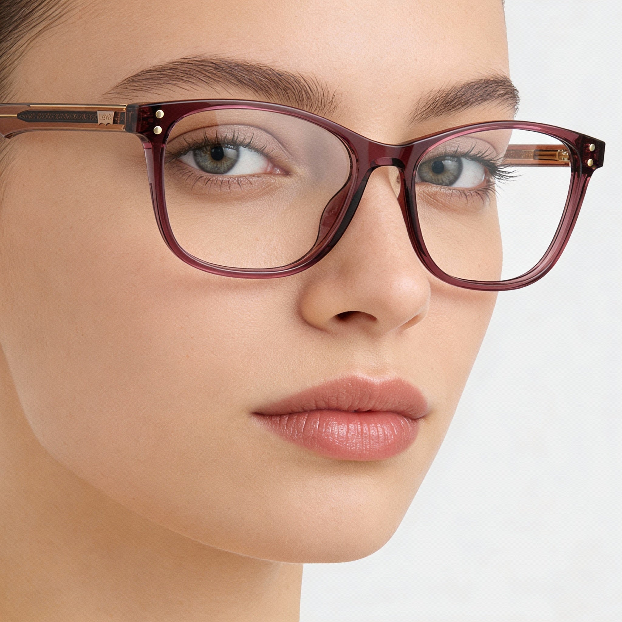 Levi's Women's Lv 5015 Pink Polymethyl Methacrylate Frame Plastic Lens Prescription Ready Eyeglasses 53mm, Photo 5