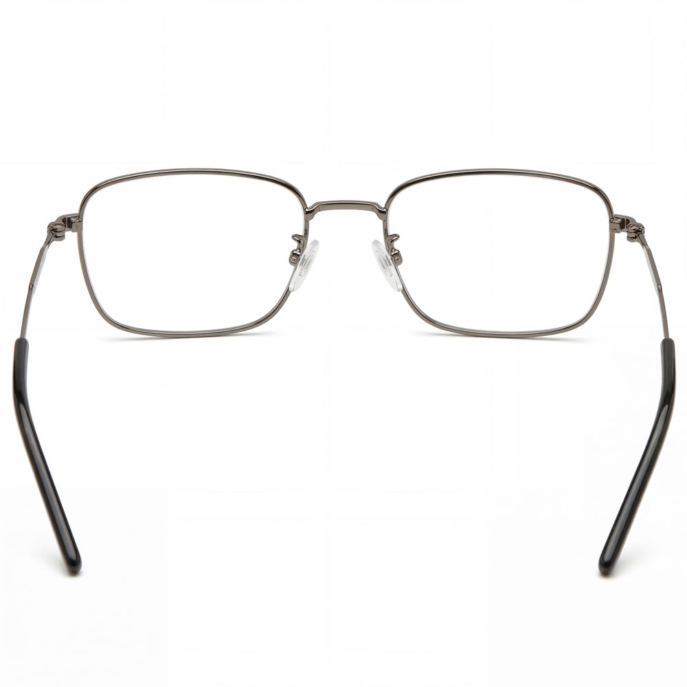 Tommy Hilfiger Ruthenium Silver Rectangle Eyeglasses for Men, 56mm