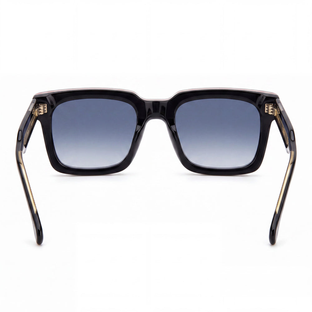 Carrera Men's CARRERA 316/S Acetate Striped Black Sunglasses with Dark Blue Shaded Non-Polarized UV Lenses 52mm