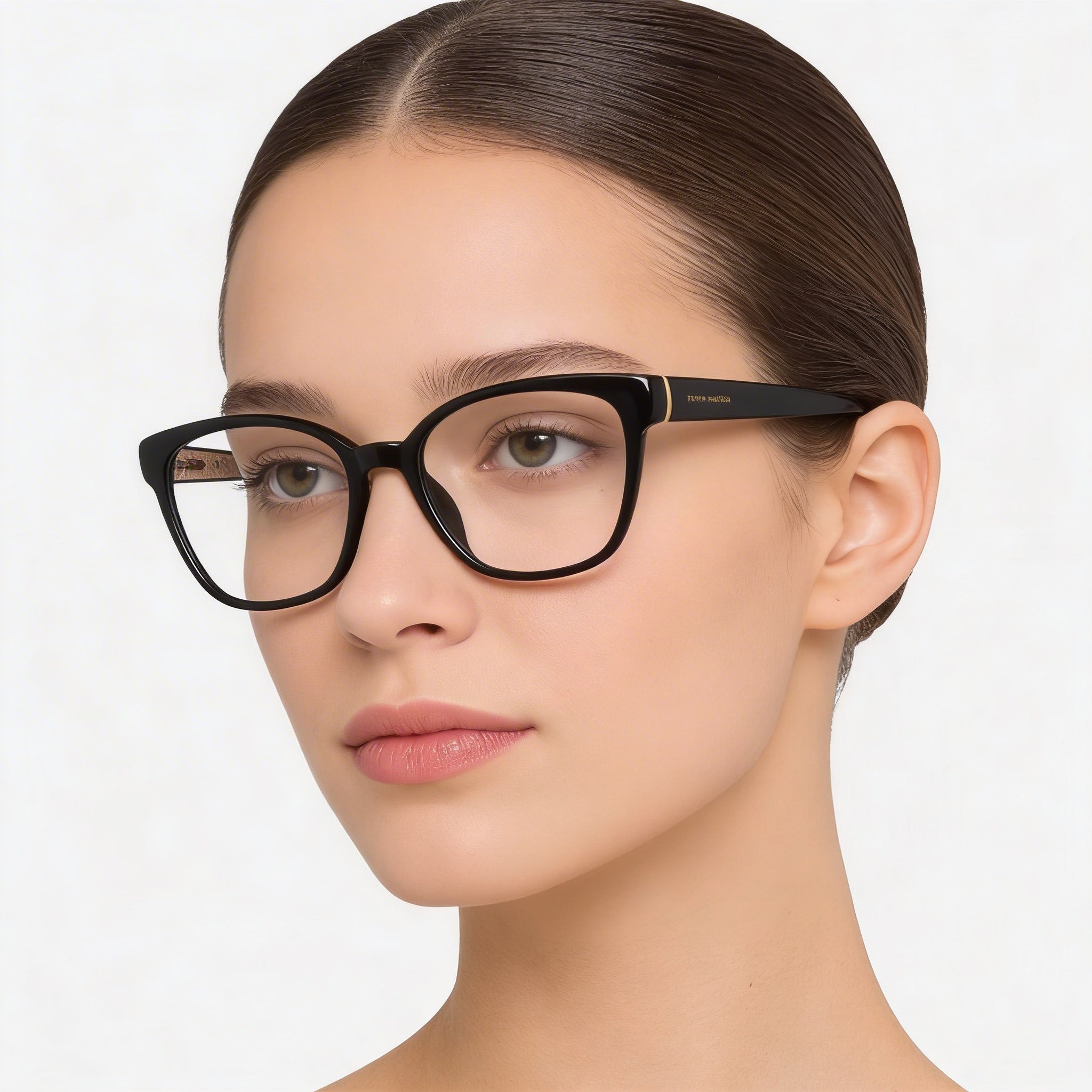 Tommy Hilfiger Modern Eyeglasses for Women - Black Acetate Full Rim Cat Eye Frame - 52-18-145mm, Photo 4
