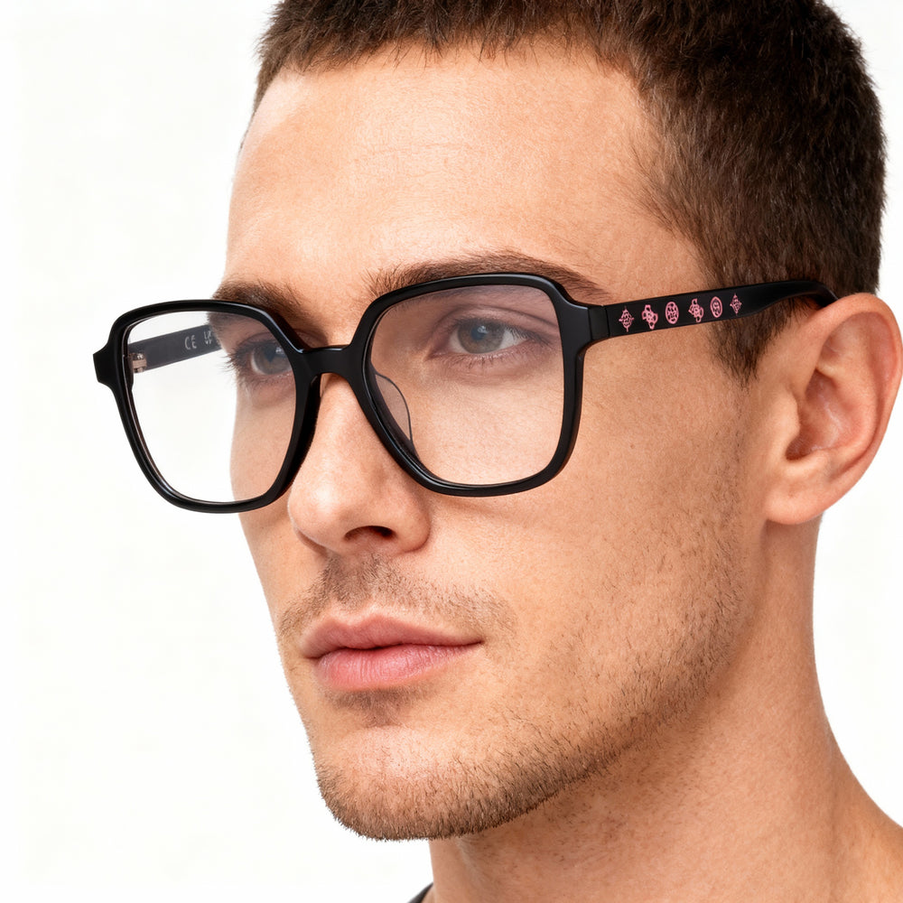 Gafas GUESS para hombre, montura negra brillante