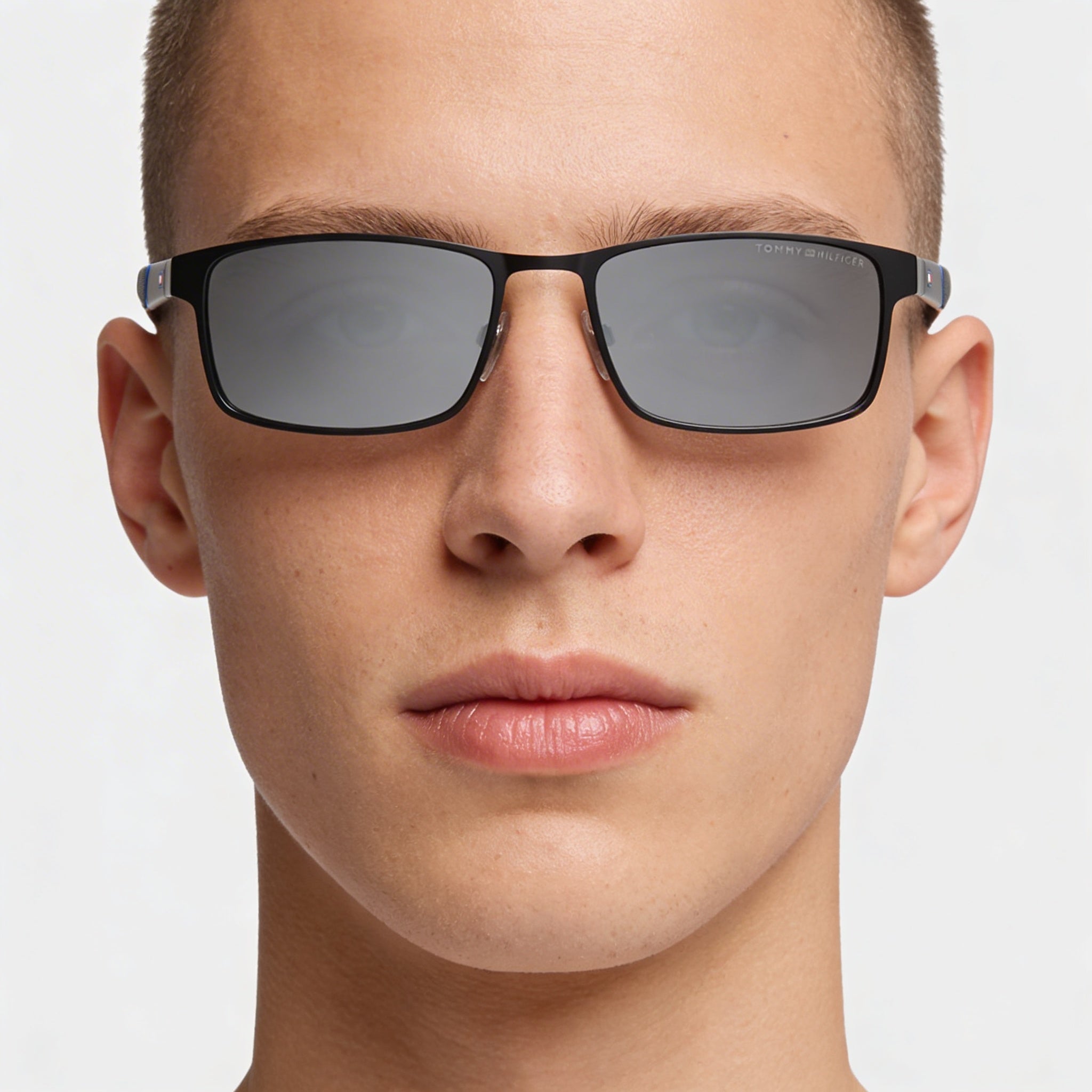 Tommy Hilfiger Contemporary TH 1904/S Matte Black Metal Rectangle Grey Lens UV Protection Non-Polarized Men's Sunglasses 55mm, Photo 5