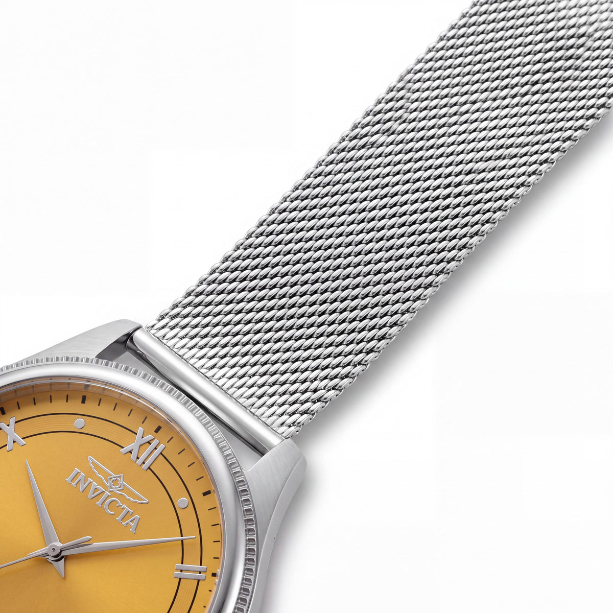 Invicta Celestial 48481 strappy Unisex Quartz 43mm Yellow Dial Stainless Steel Watch, Photo 3