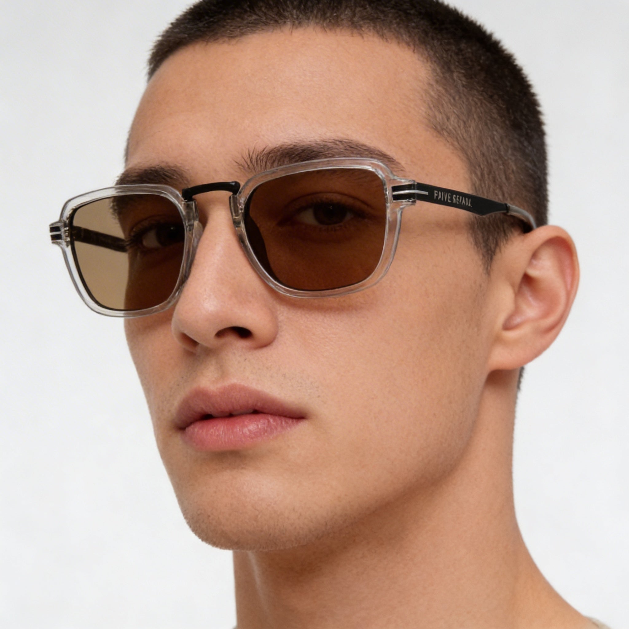 PRIVÉ REVAUX No Concept Men's Grey Crystal Gold Polycarbonate UV Protection Sunglasses 52mm, Photo 4