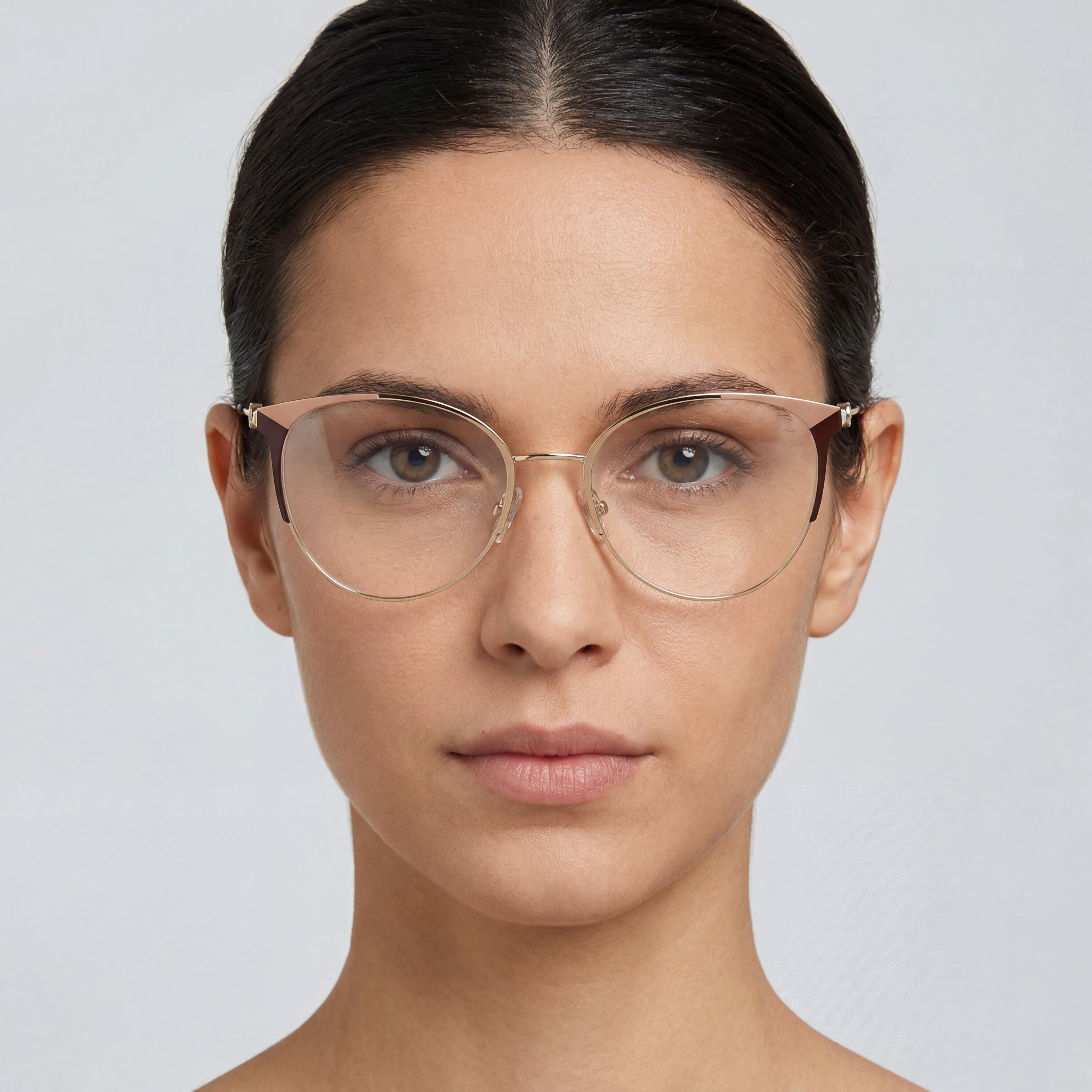 Carolina Herrera Modern Her 0115 Optical Frames for Women, Gold Brown Alloy Steel Frame, 54mm, Photo 4