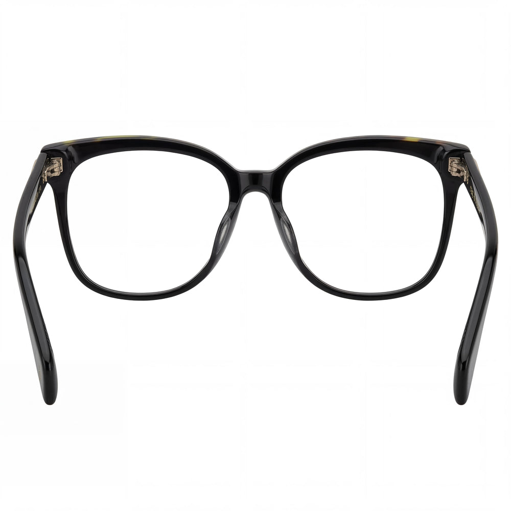 rag & bone Rnb 3024 Women's Black Metal Frame Eyeglasses with Clear Polycarbonate Lenses, Size 53mm
