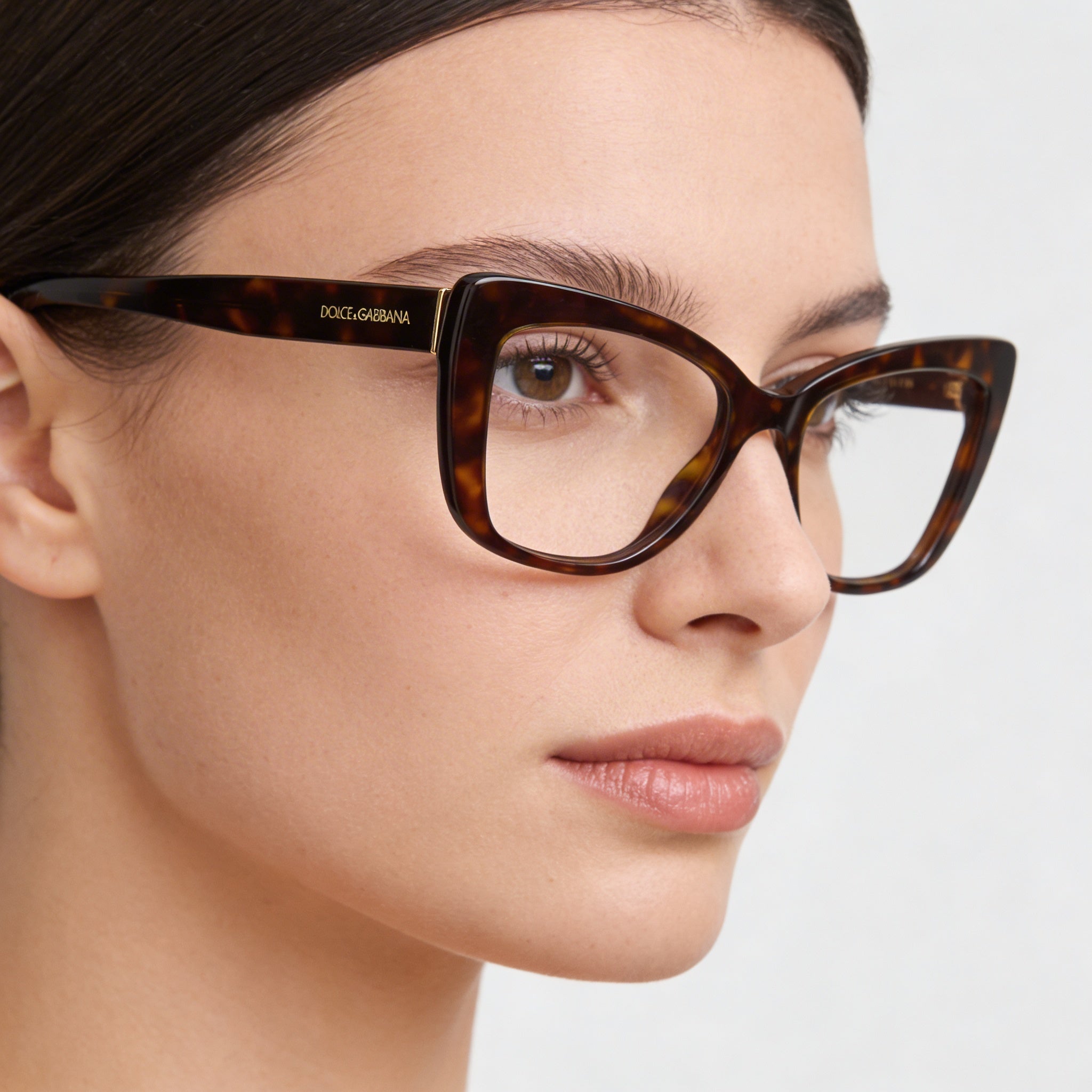Dolce & Gabbana Dg 3308 Women's Havana Acetate Eyeglasses Frame, Clear Lens Compatible, 53mm Lens Width, Photo 4