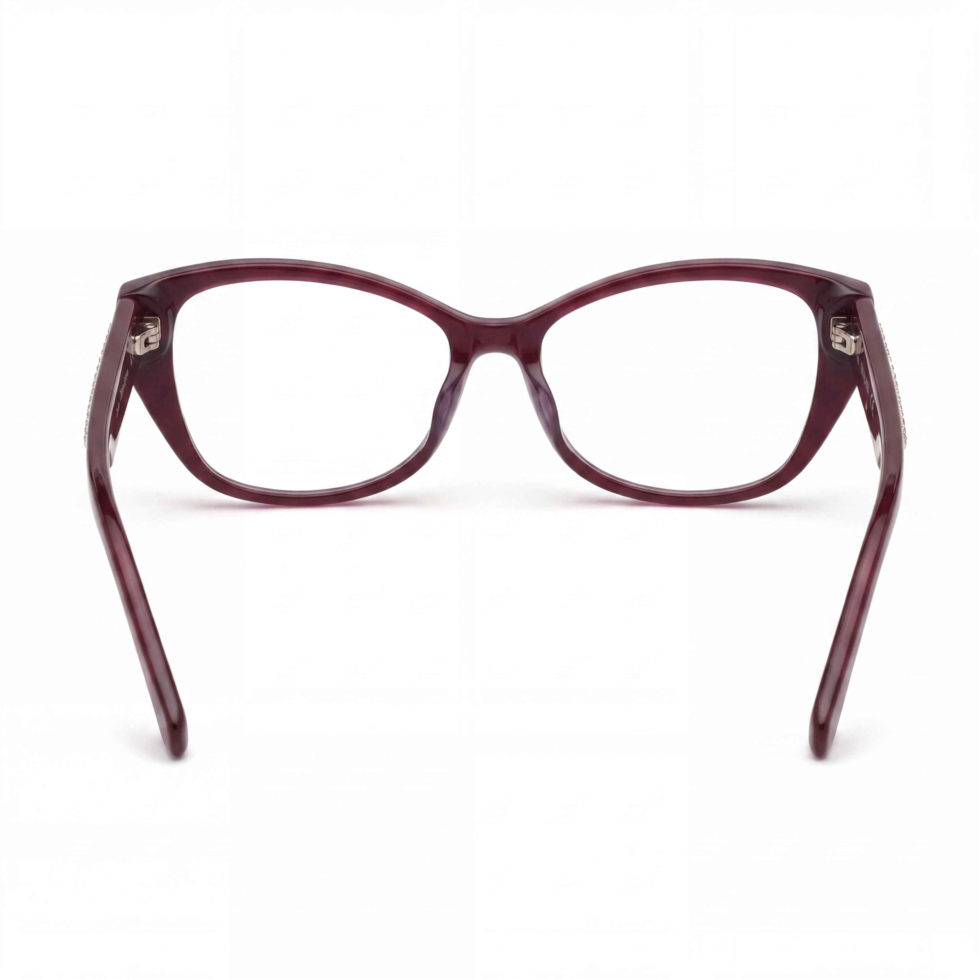 Gafas graduadas Swarovski rectangulares de acetato violeta para mujer con patillas de cristal 53-15-140, Photo 3