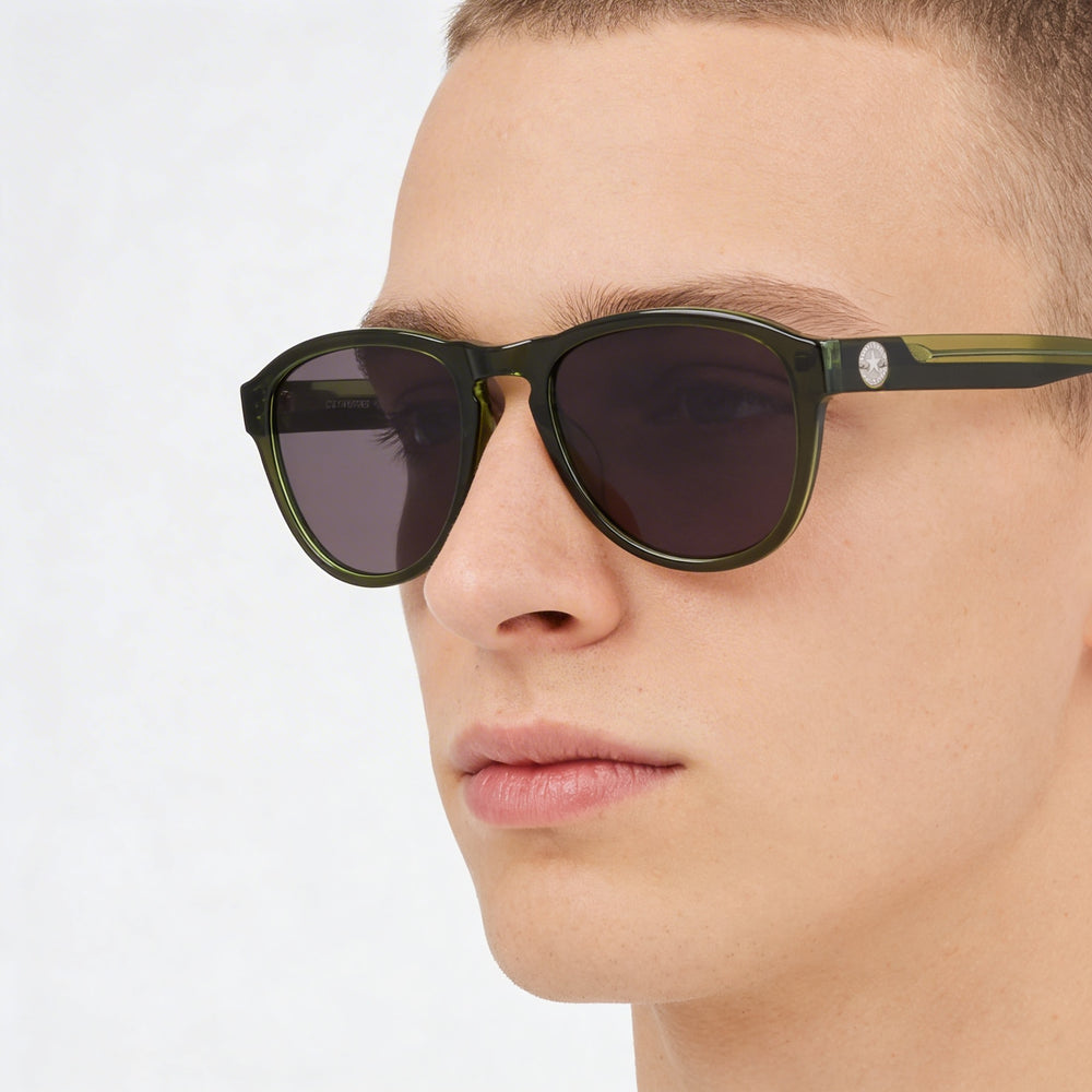 Converse Cv567s Unisex Aviator Sunglasses, Crystal Cargo Laminates Acetate Frame, UV 400, 54mm