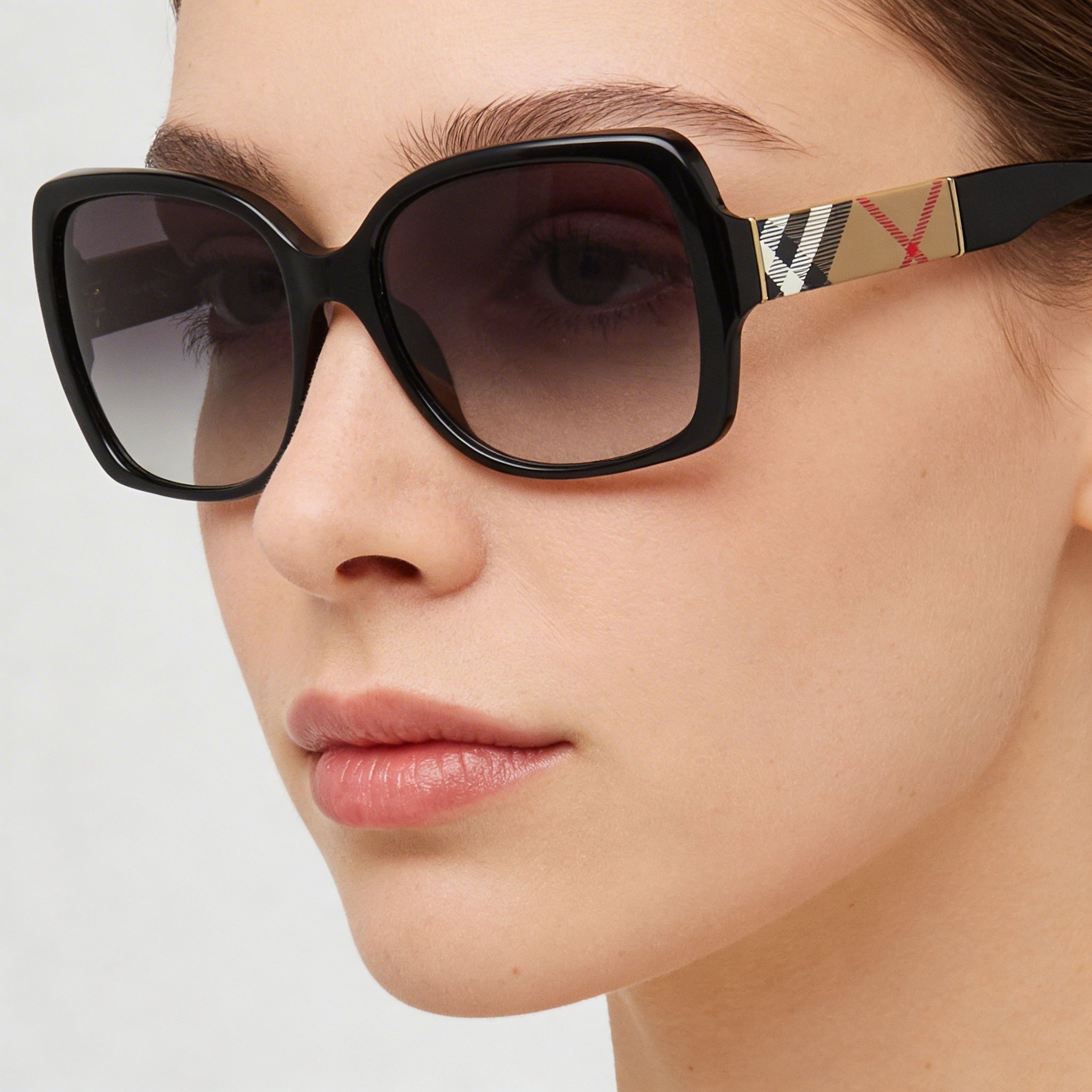 BURBERRY BE4160 Women's Black Acetate Grey Gradient Sunglasses 58mm UV Protection, Lightweight, Scratch Resistant, Photo 5