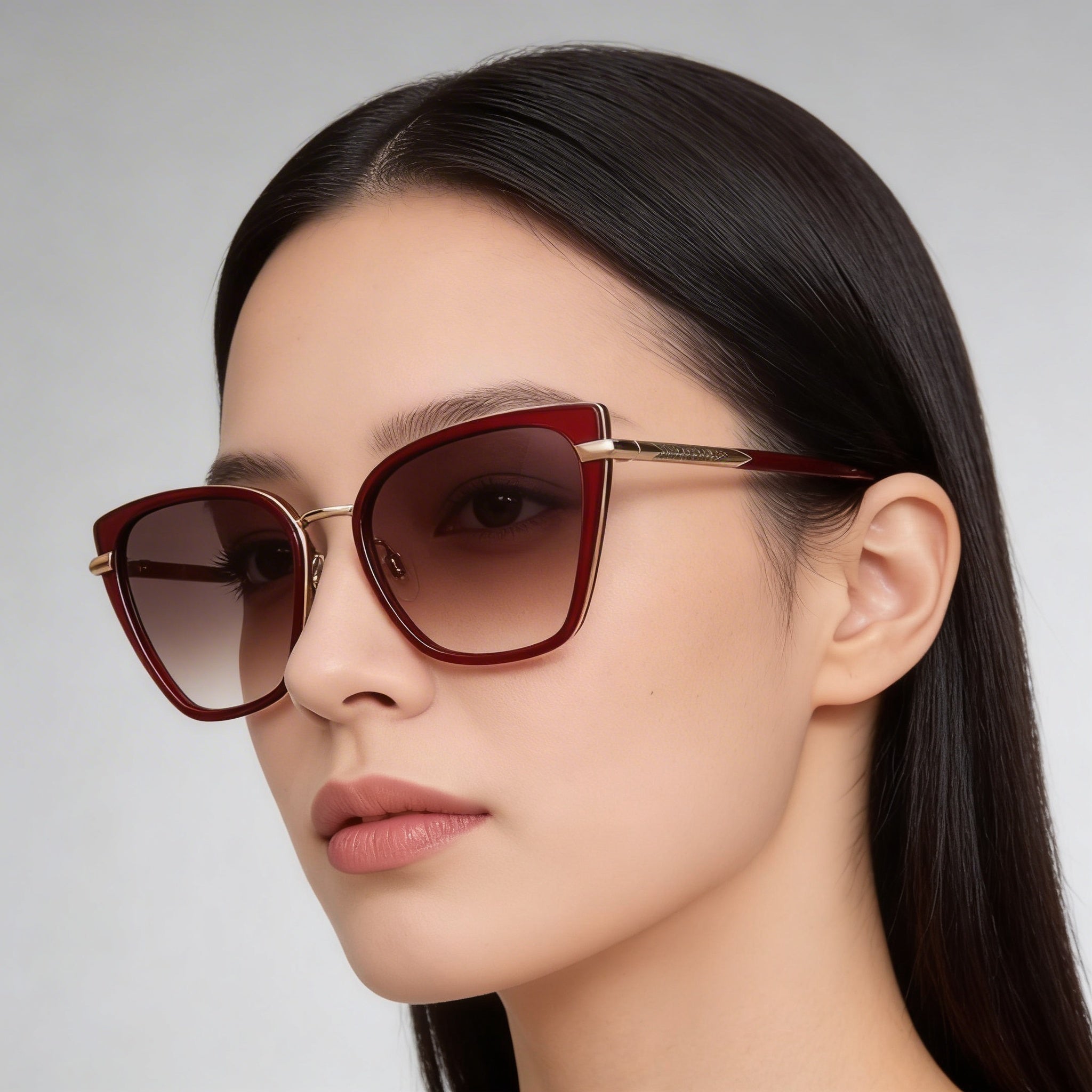 Gafas de sol Rag & Bone modernas para mujer, montura de metal burdeos, protección UV no polarizada, ancho de lente de 56 mm, Photo 3