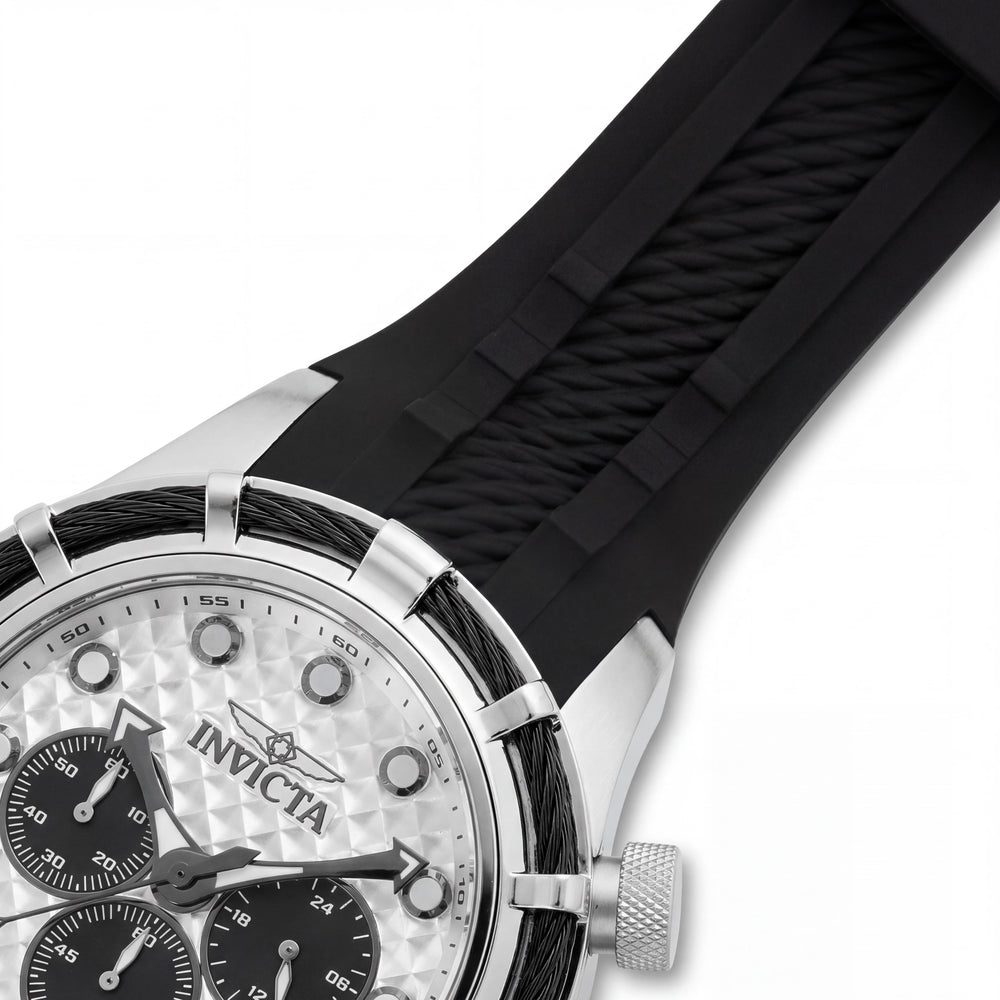 Invicta Bolt 49163 Reloj de cuarzo cronógrafo unisex, caja de acero inoxidable, esfera plateada, 50mm