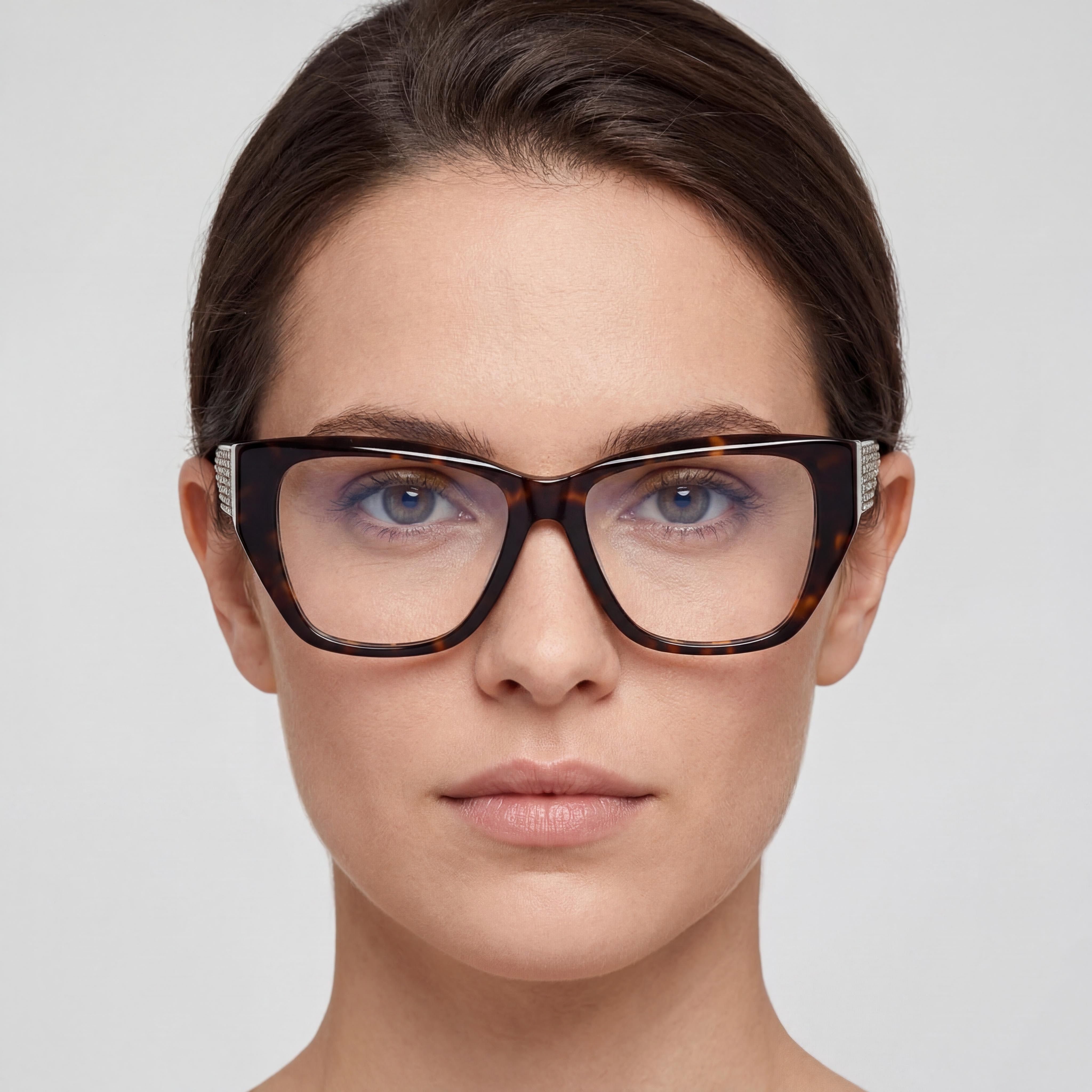 GUESS by Marciano Gm50019 Women's Dark Havana Plastic Non- Eyewear Frame 52-15-140, Photo 4