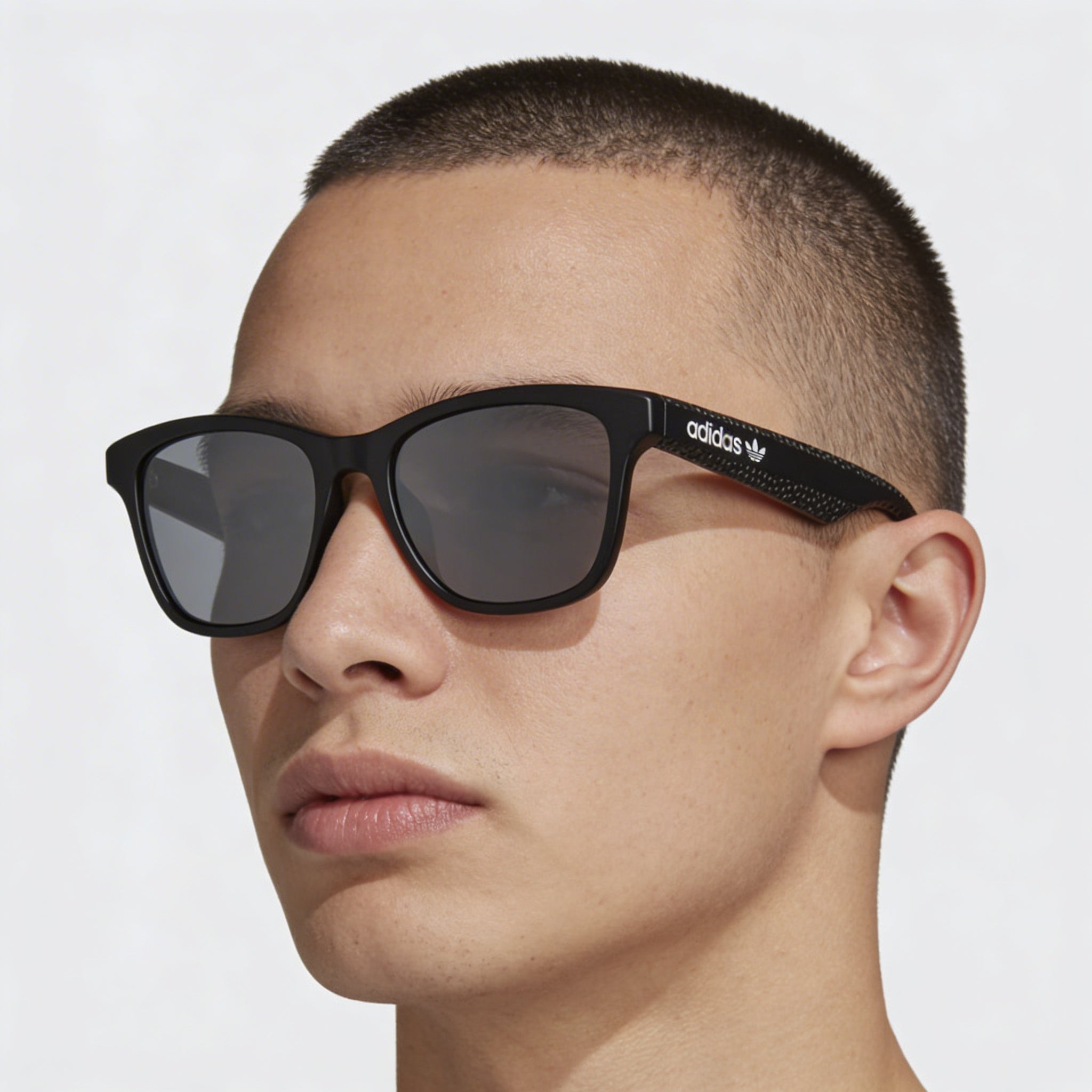 Adidas Or0069 Unisex Matte Black Injected Square Frame Sunglasses with Smoke Non-Polarized UV Protected Lenses 54mm, Photo 4