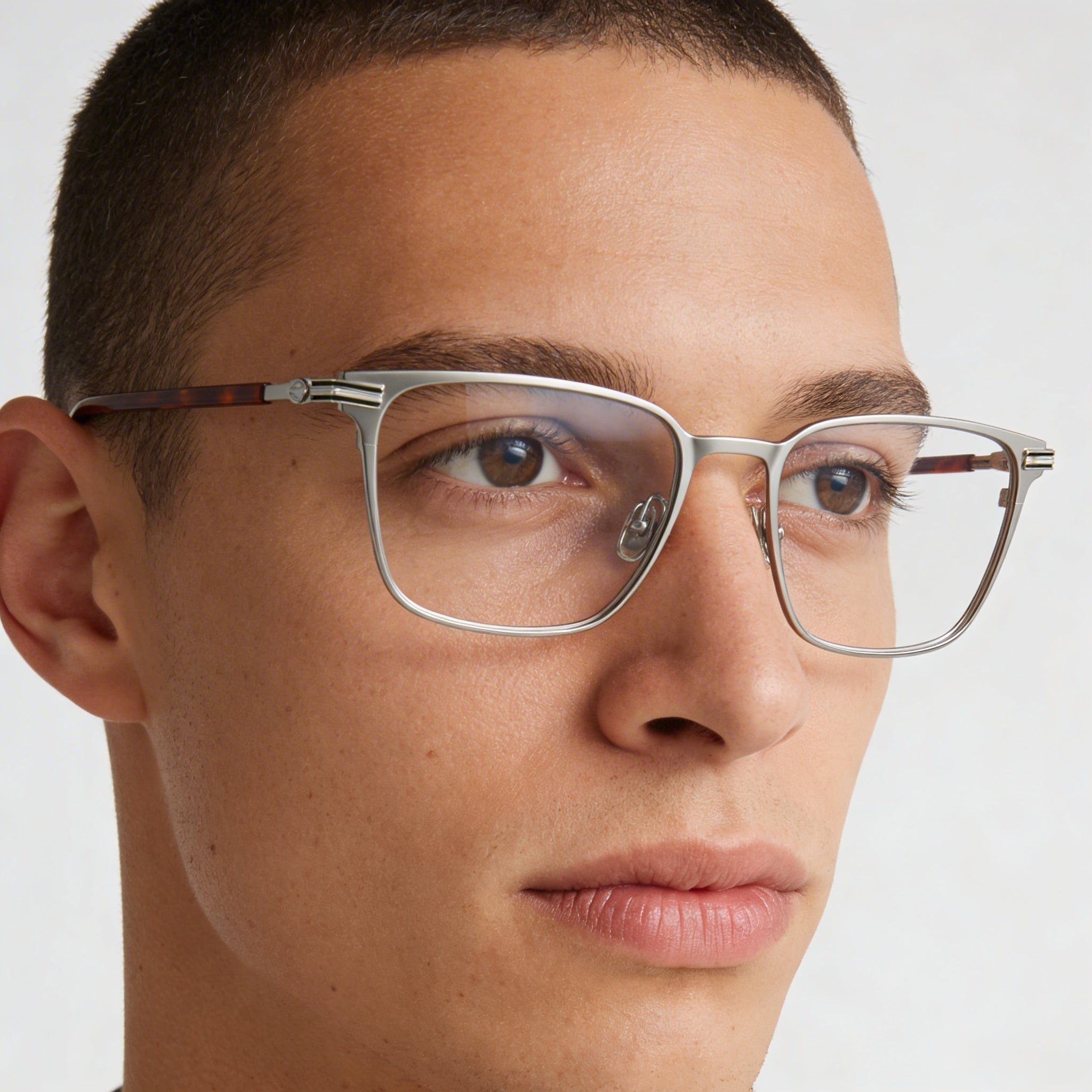 Lacoste Casual Men’s Eyeglasses with Silver Acetate Frame and Transparent Polycarbonate Lenses 53-18-145, Photo 5